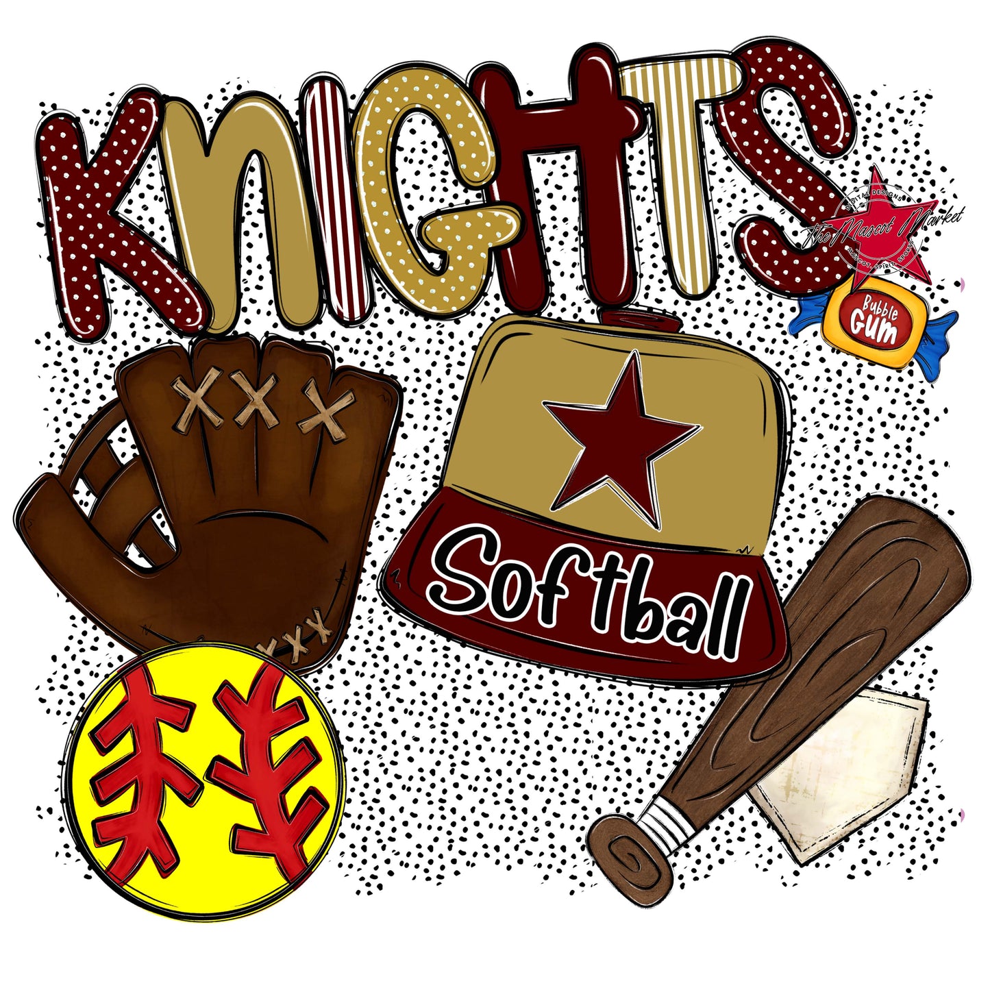 Knights Softball Spirit-Maroon & Gold