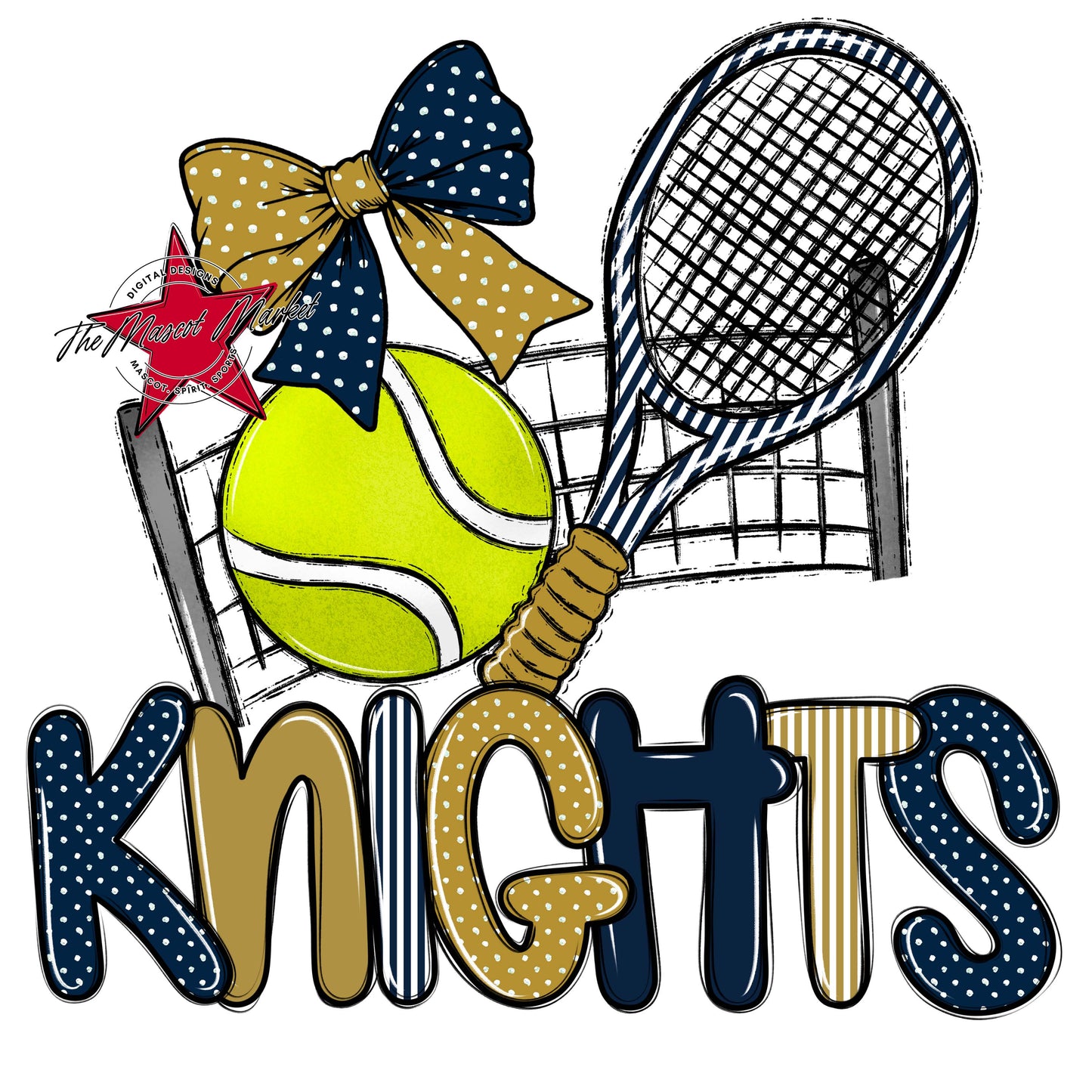 Knights Tennis Spirit Design-Navy & Gold