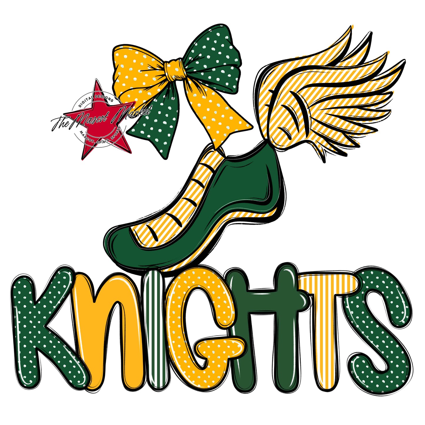 Knights Track Spirit Design-Green & Yellow