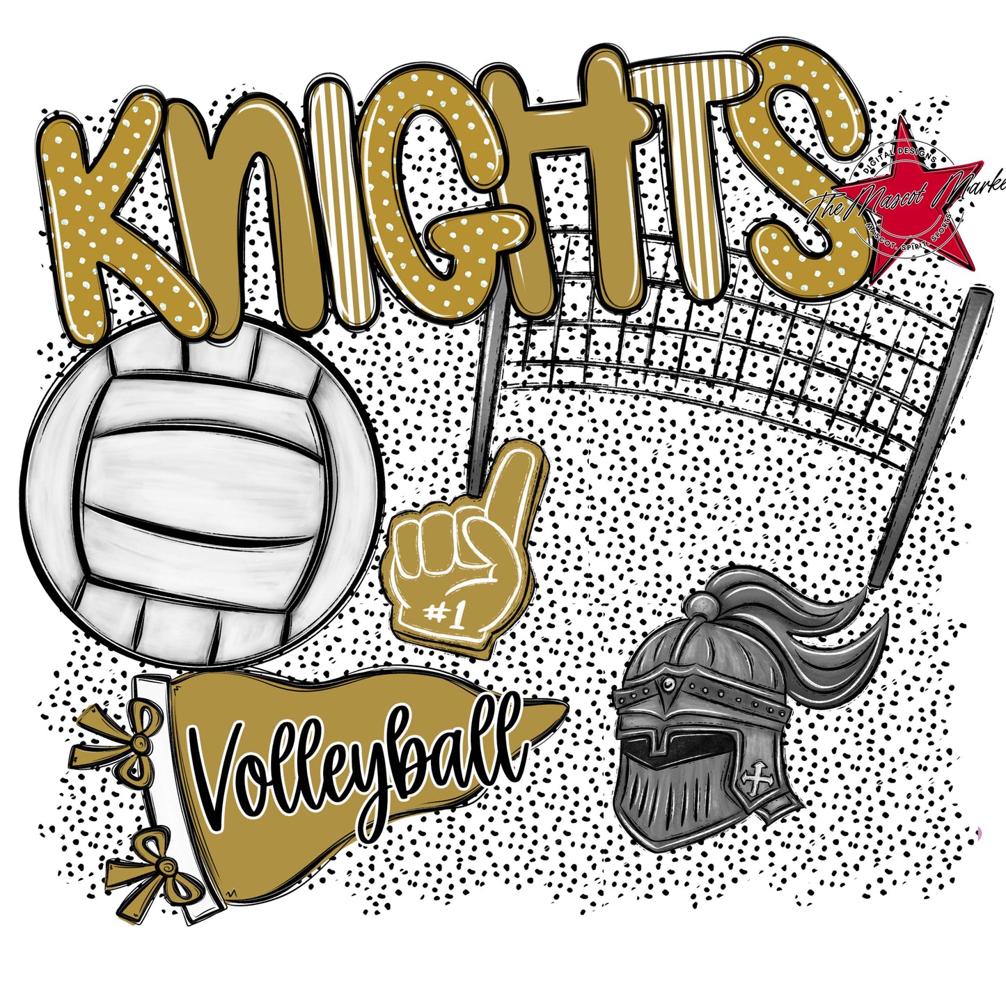 Knights Volleyball Spirit-Gold