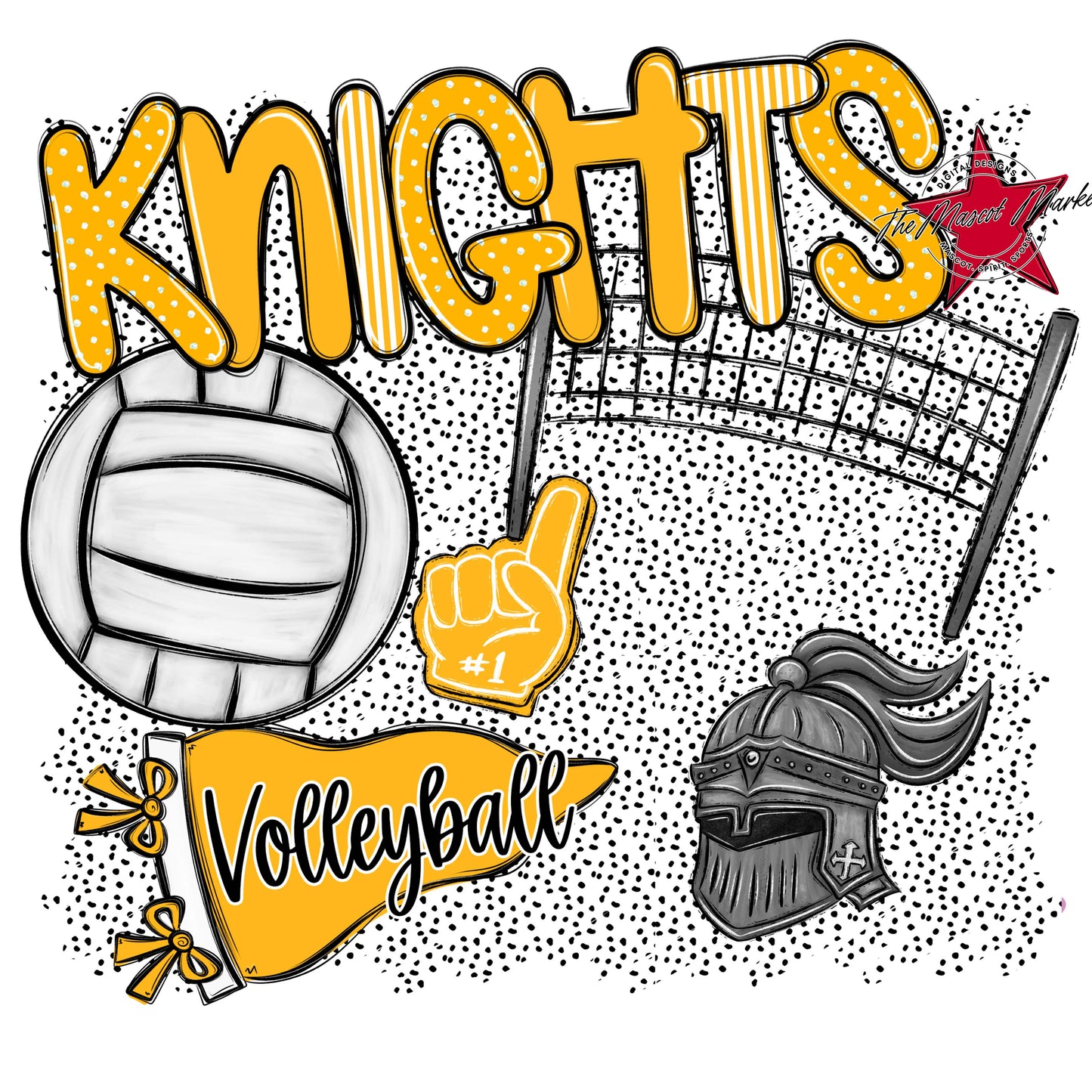 Knights Volleyball Spirit-Yellow
