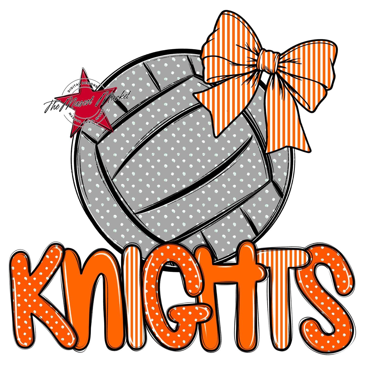 Knights Volleyball Spirit Design-Orange
