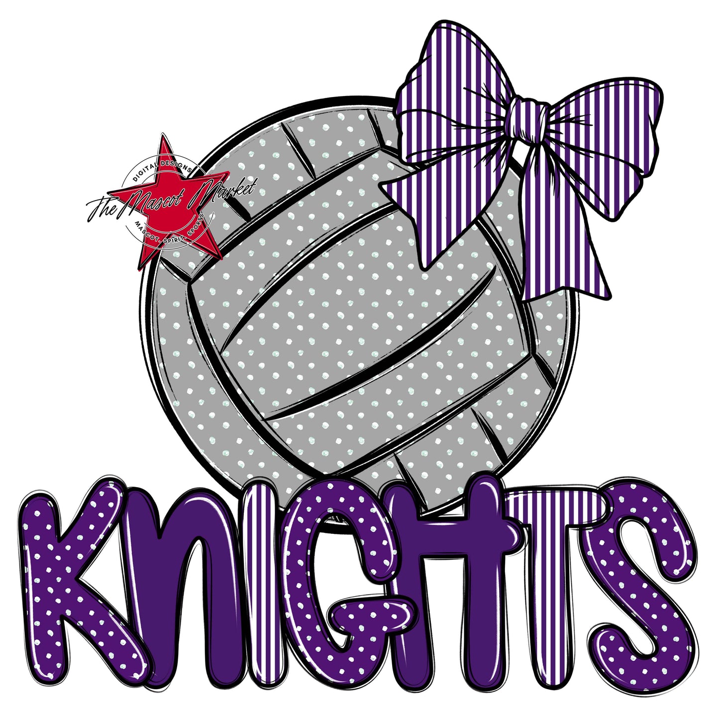 Knights Volleyball Spirit Design-Purple