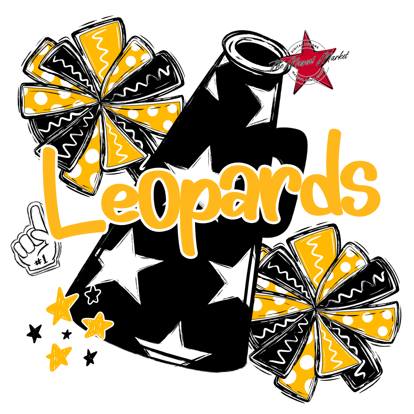Leopards Alpha Megaphone Design-Yellow