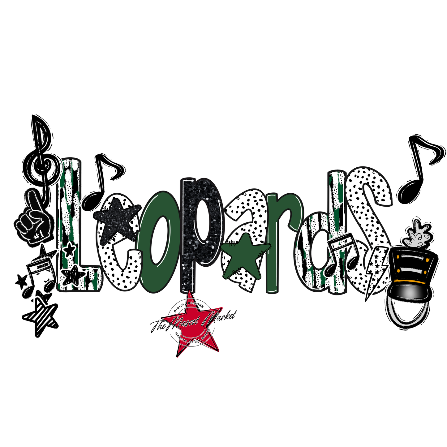 Leopards Band Scrape-Green