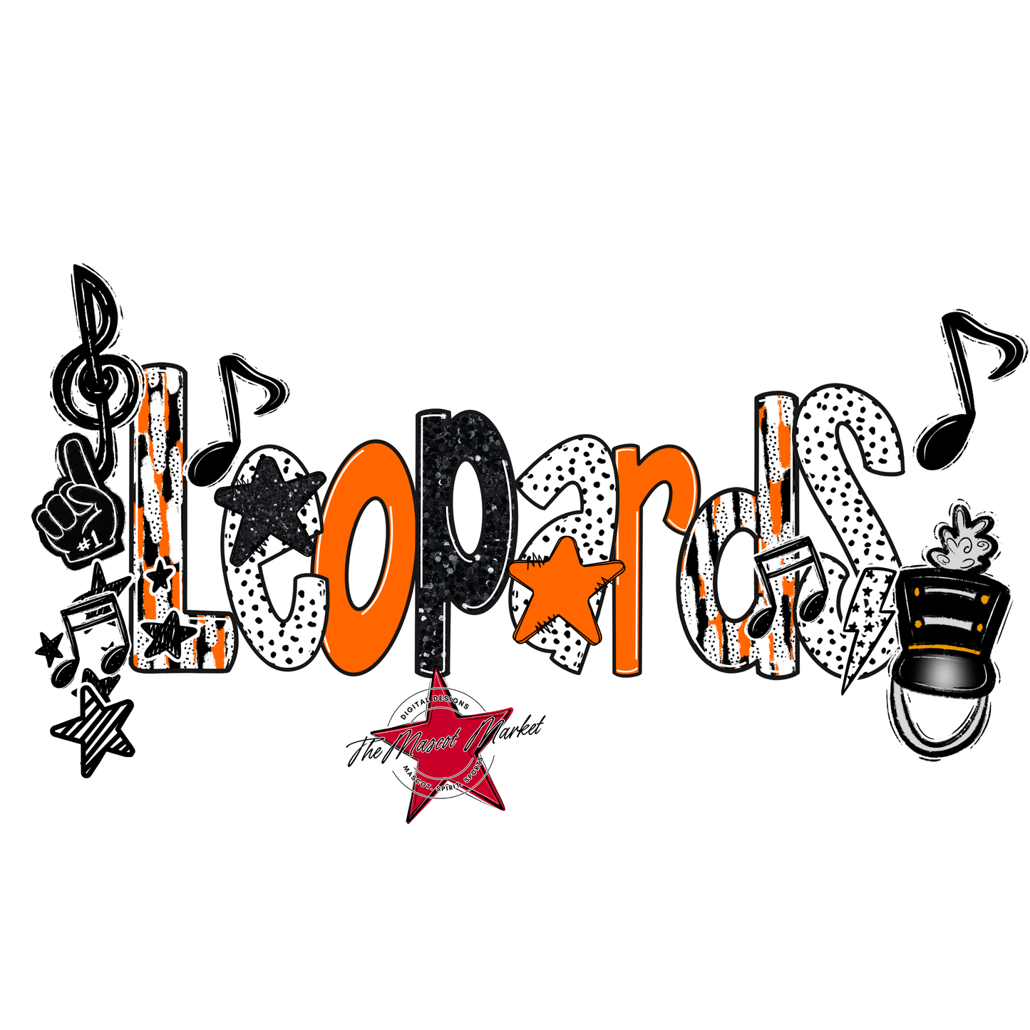 Leopards Band Scrape-Orange