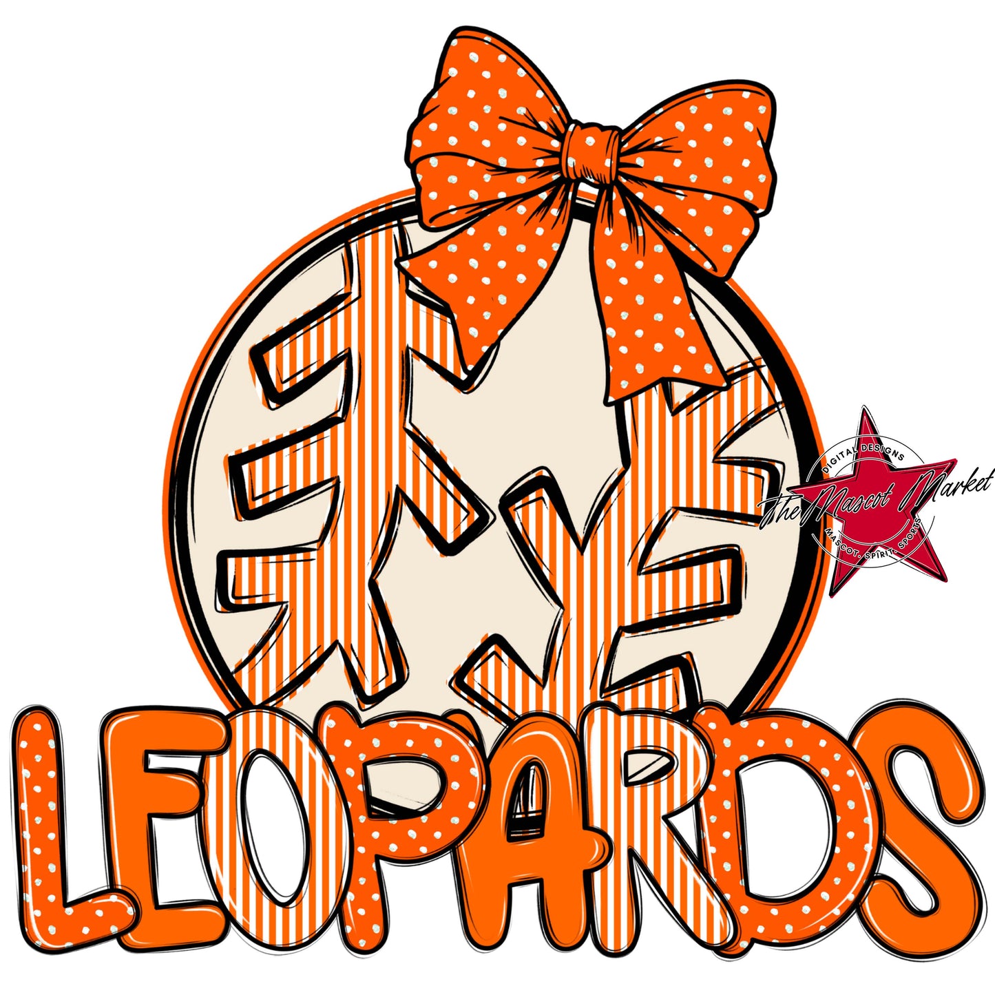 Leopards Baseball-Softball Spirit Design-Orange