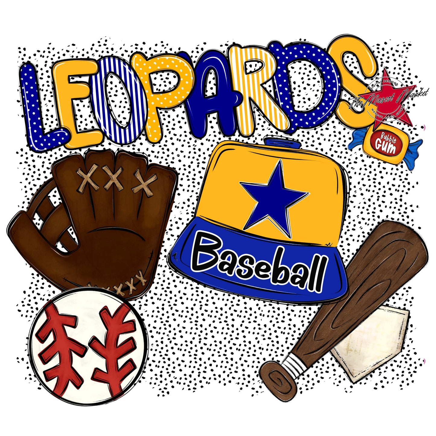 Leopards Baseball Spirit-Blue & Yellow