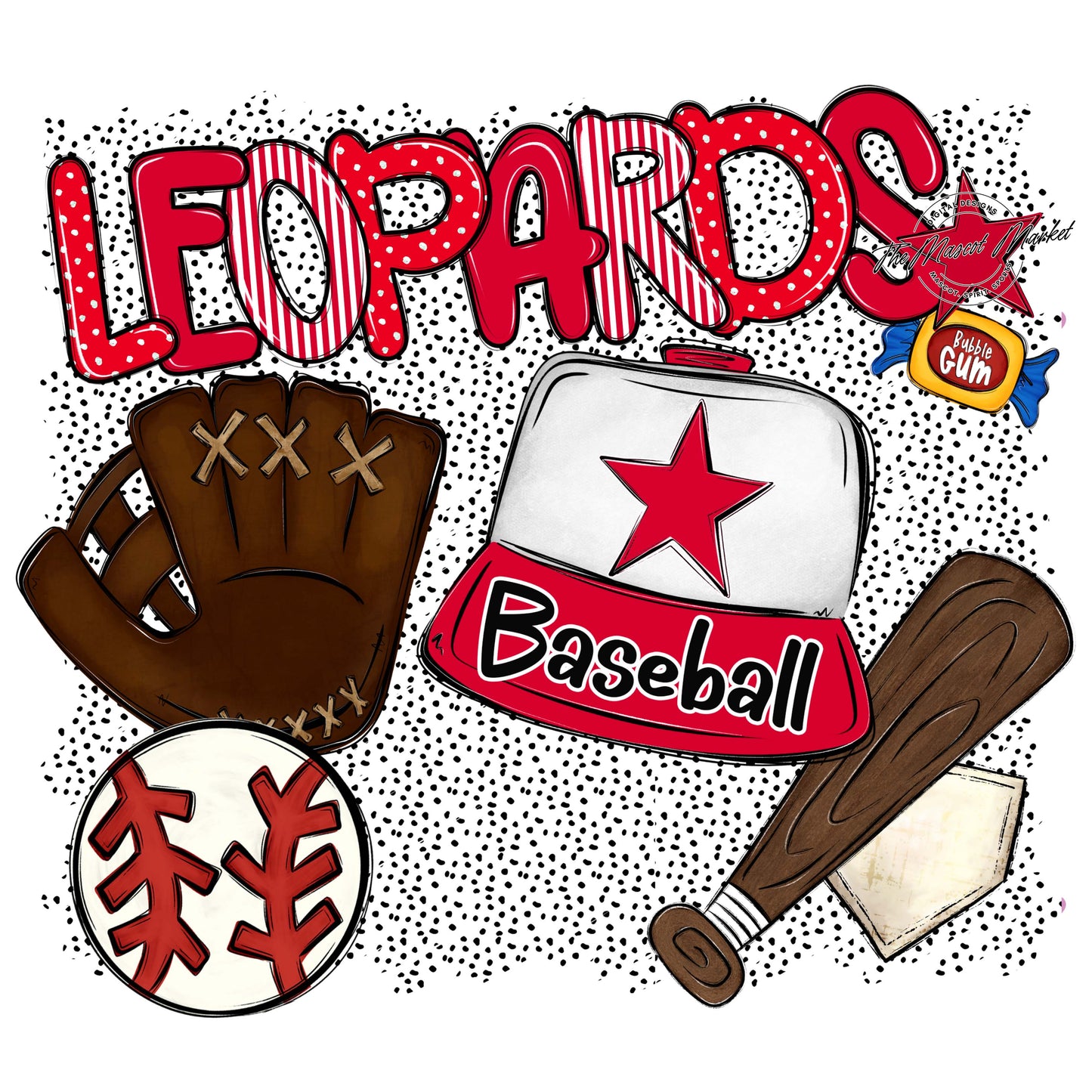 Leopards Baseball Spirit-Red