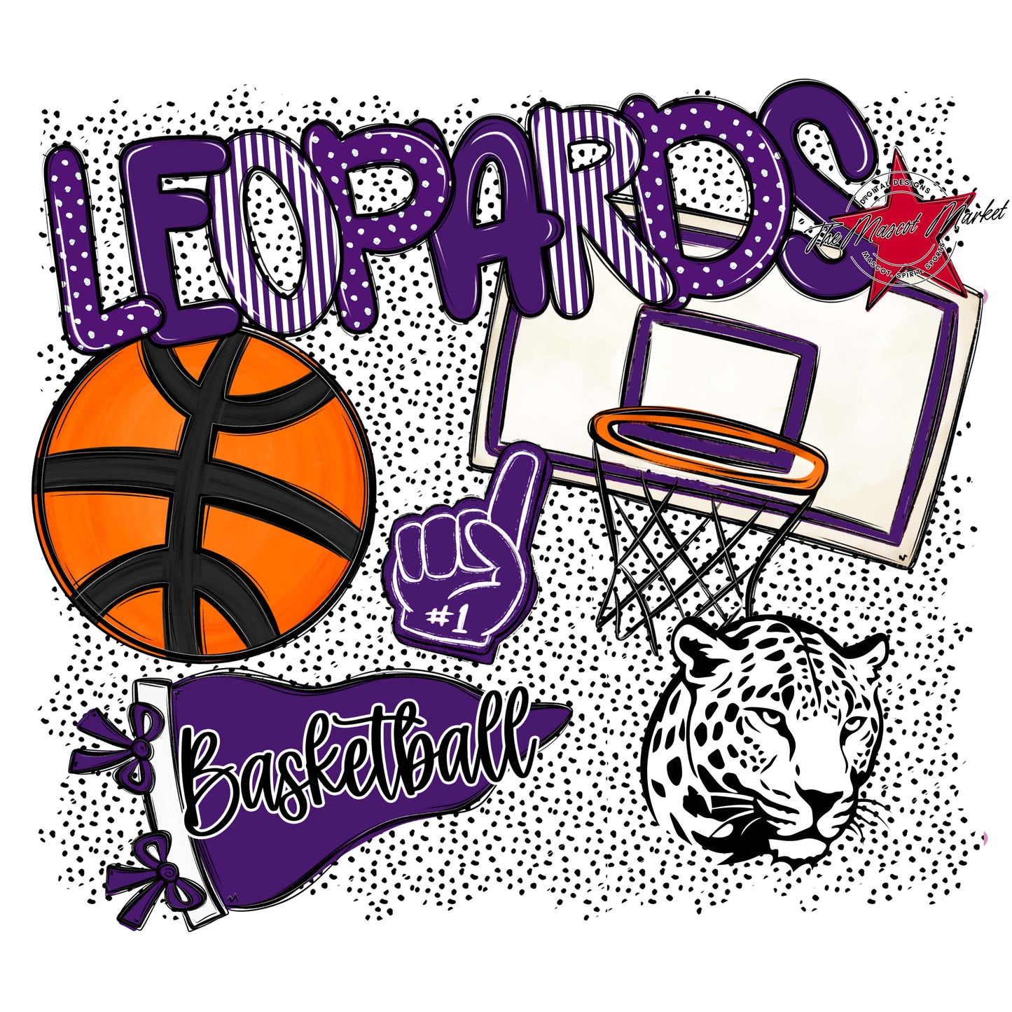 Leopards Basketball Spirit-Purple