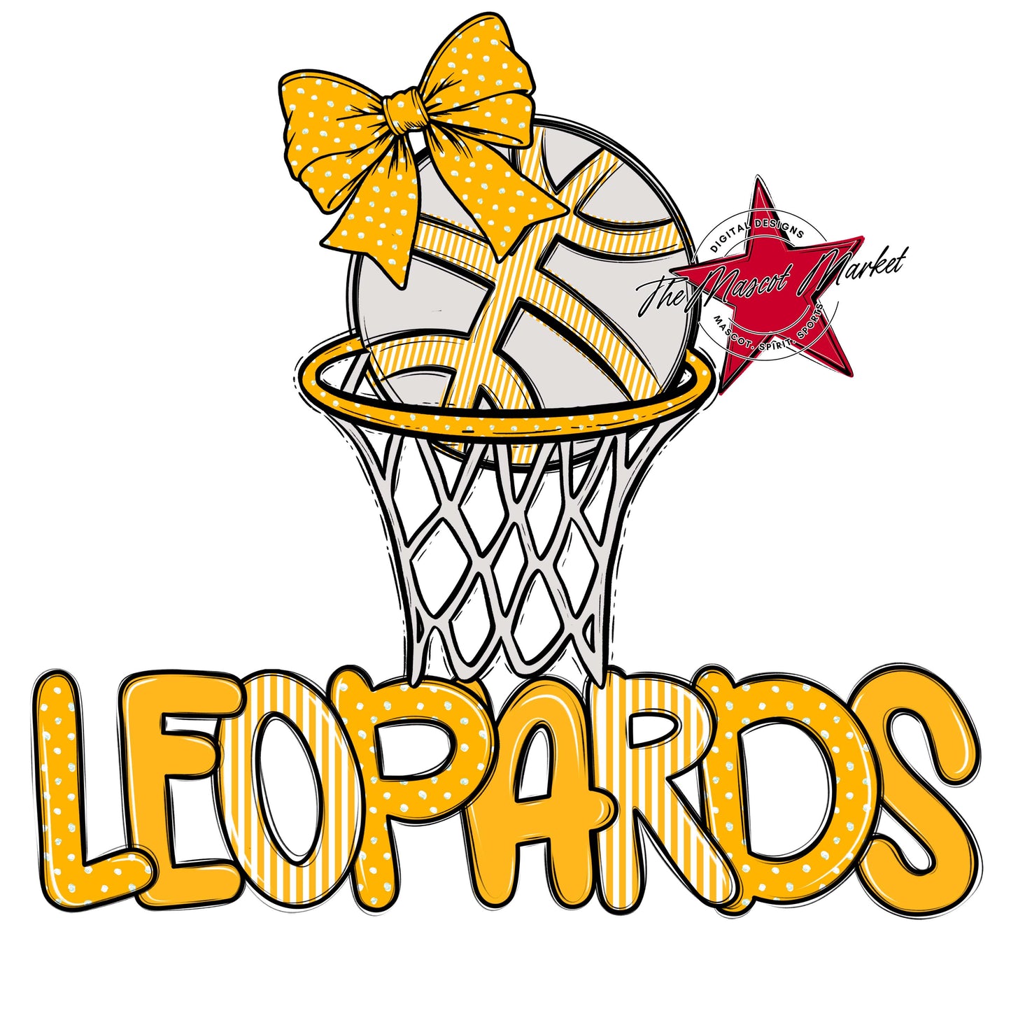Leopards Basketball Spirit Design-Yellow