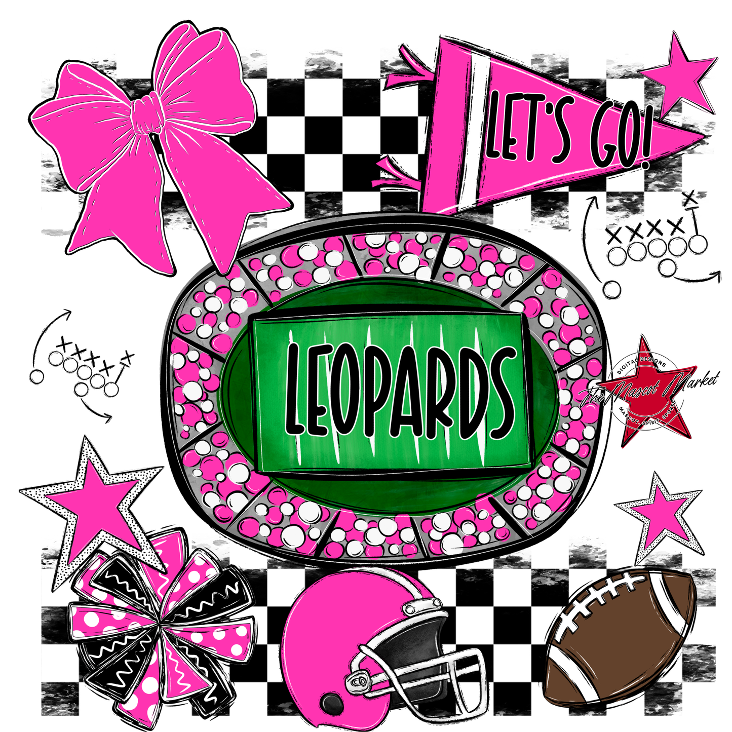 Leopards Checkers Spirit Design-Pink
