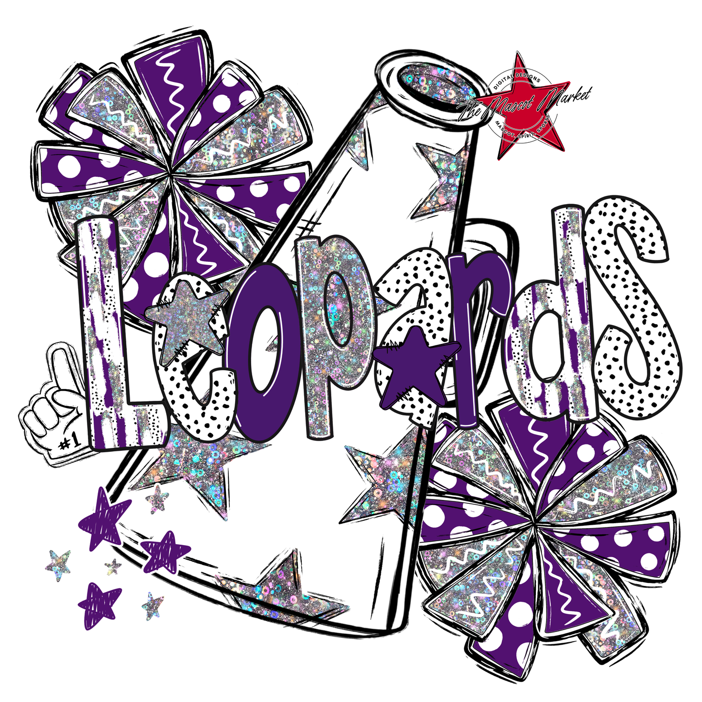 Leopards Cheer Megaphone Scrape-Purple