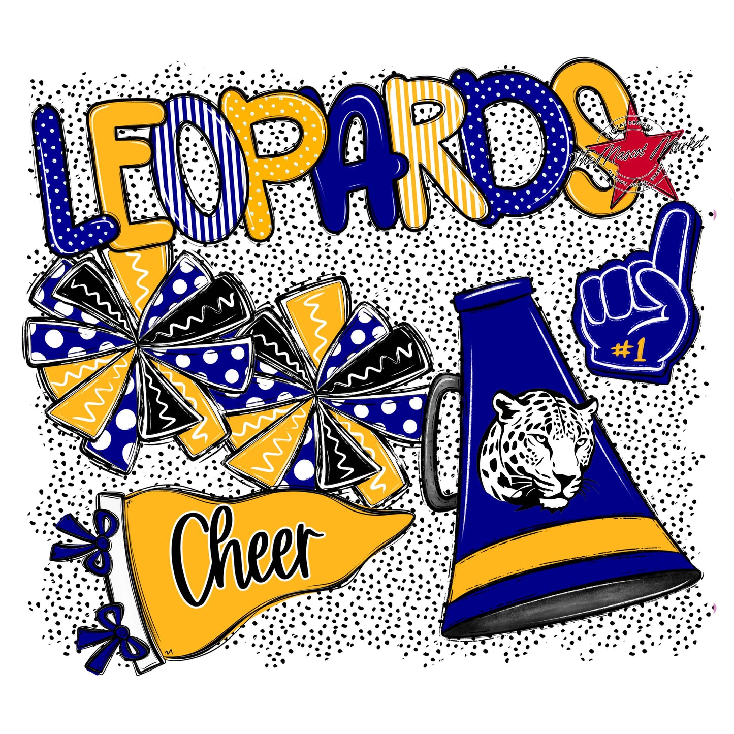 Leopards Cheer Spirit-Blue & Yellow