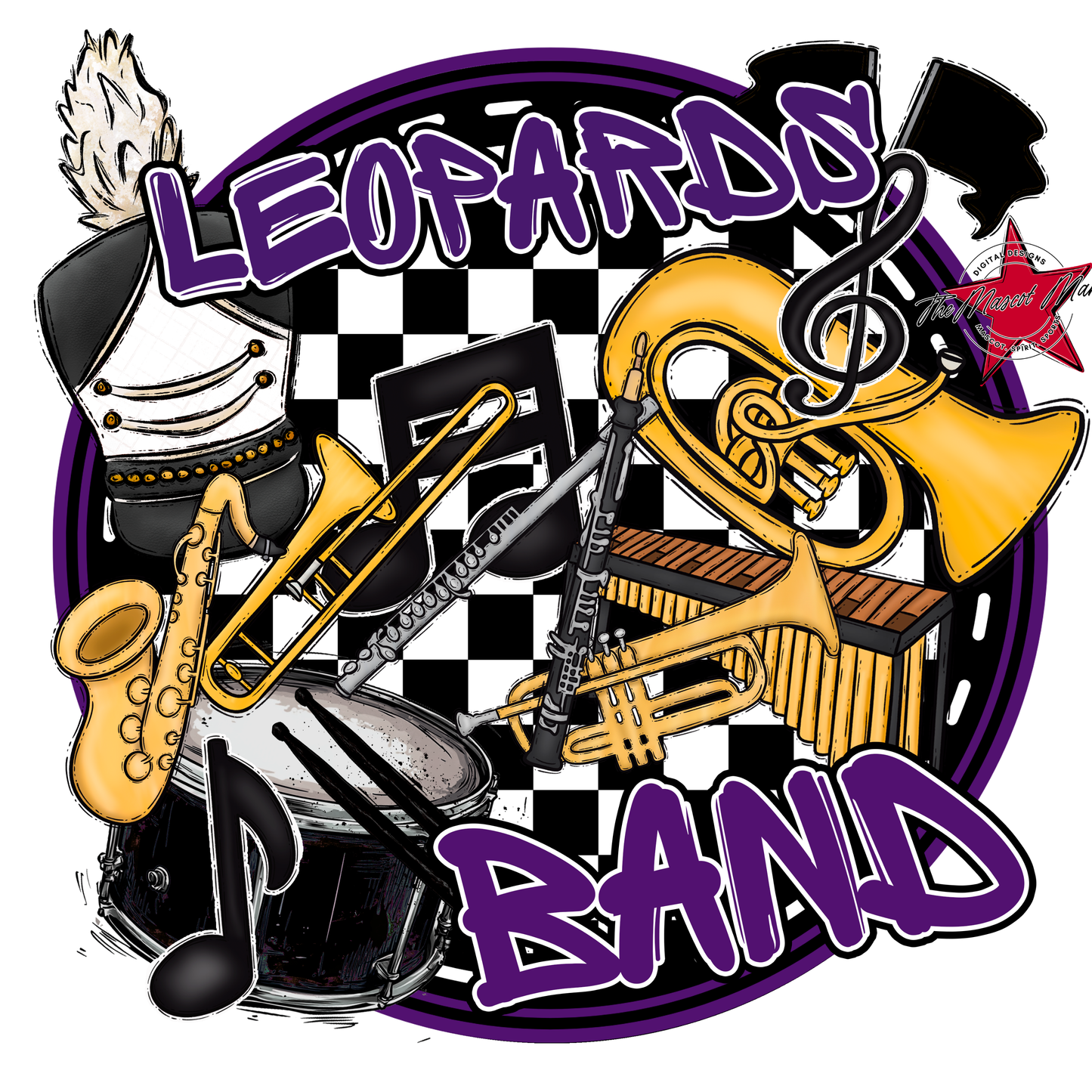 Leopards Circle Band Design-Purple
