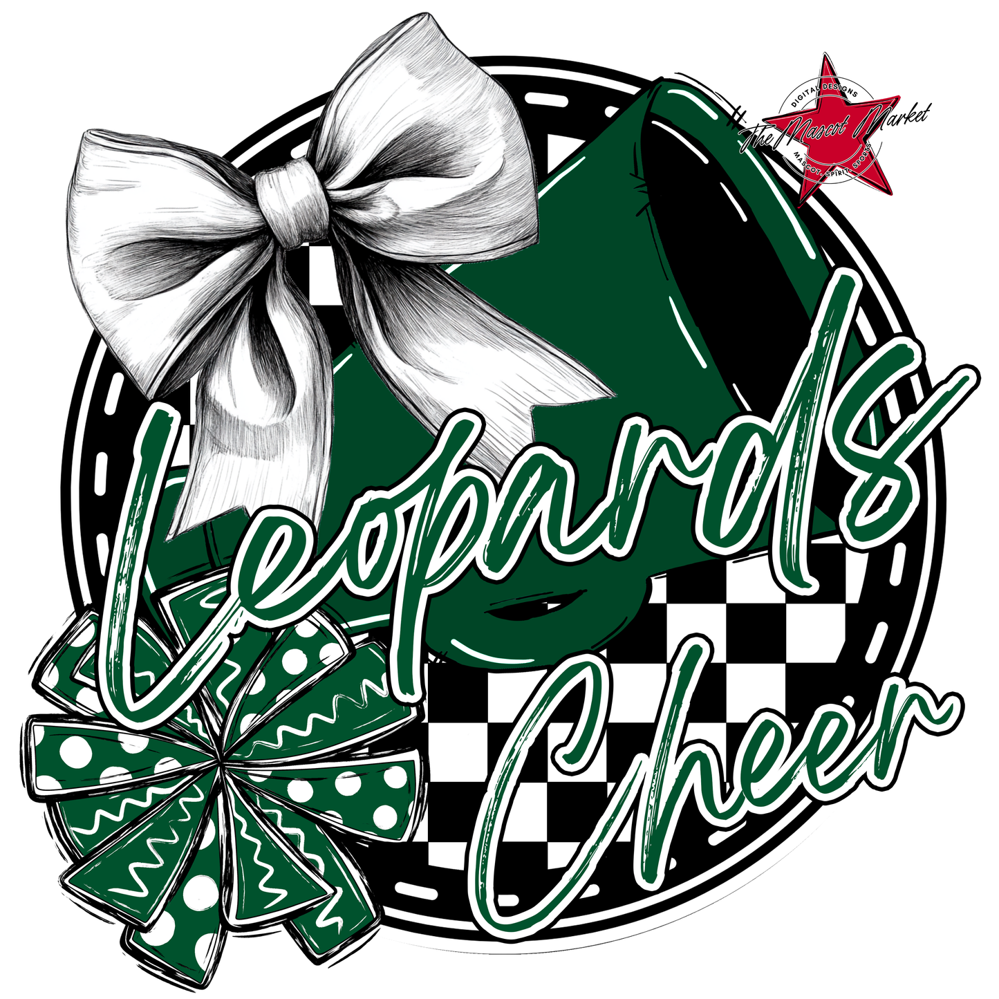Leopards Circle Cheer Design-Green