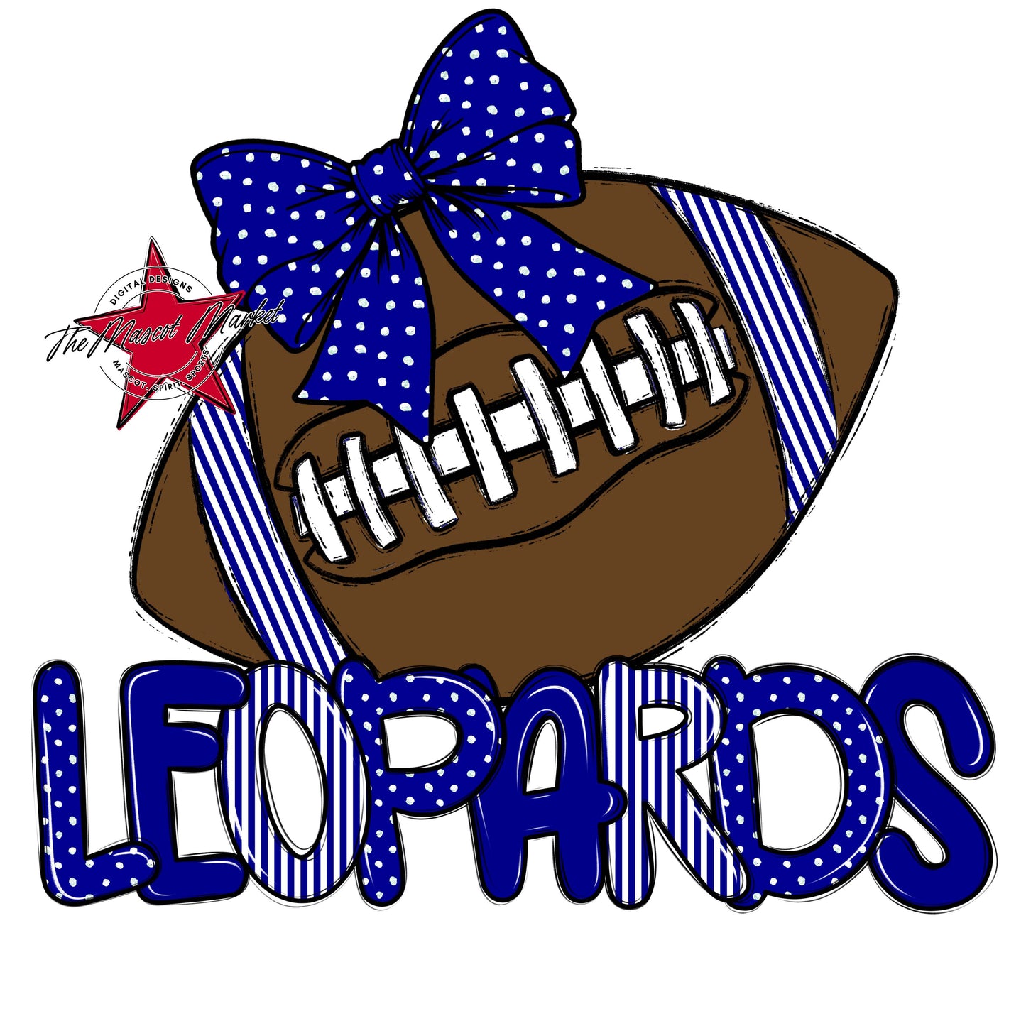 Leopards Football Spirit Design-Blue