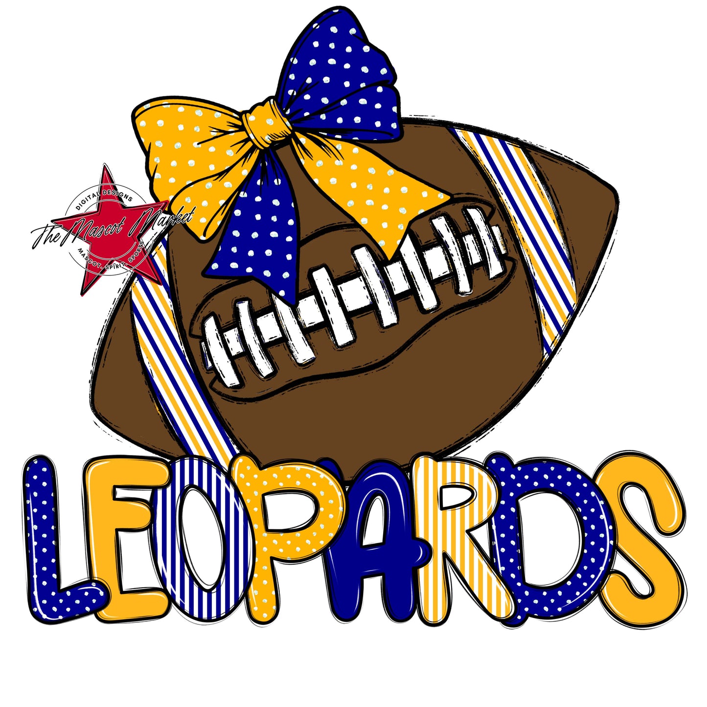 Leopards Football Spirit Design-Blue & Yellow