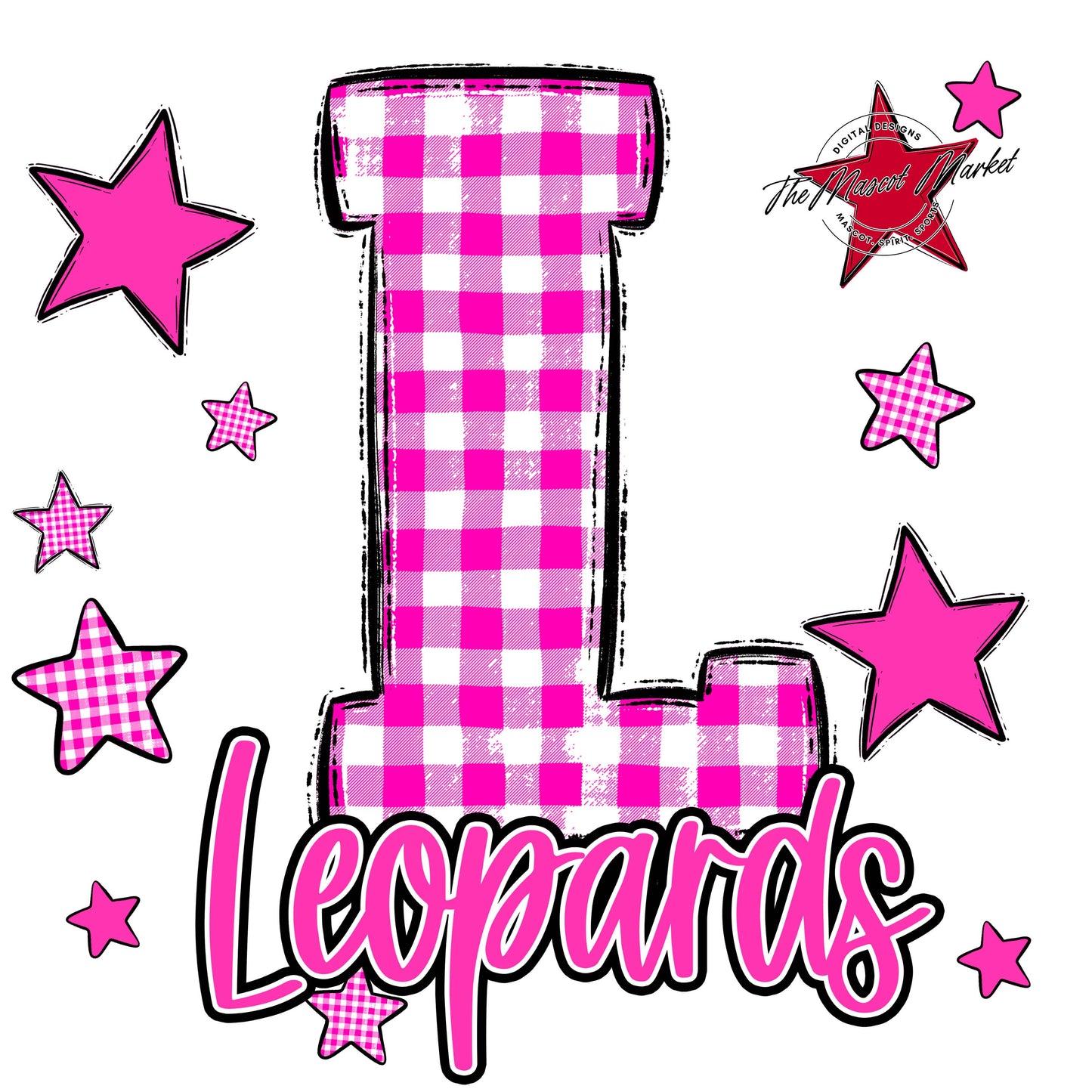 Leopards Plaid Star Design-Pink