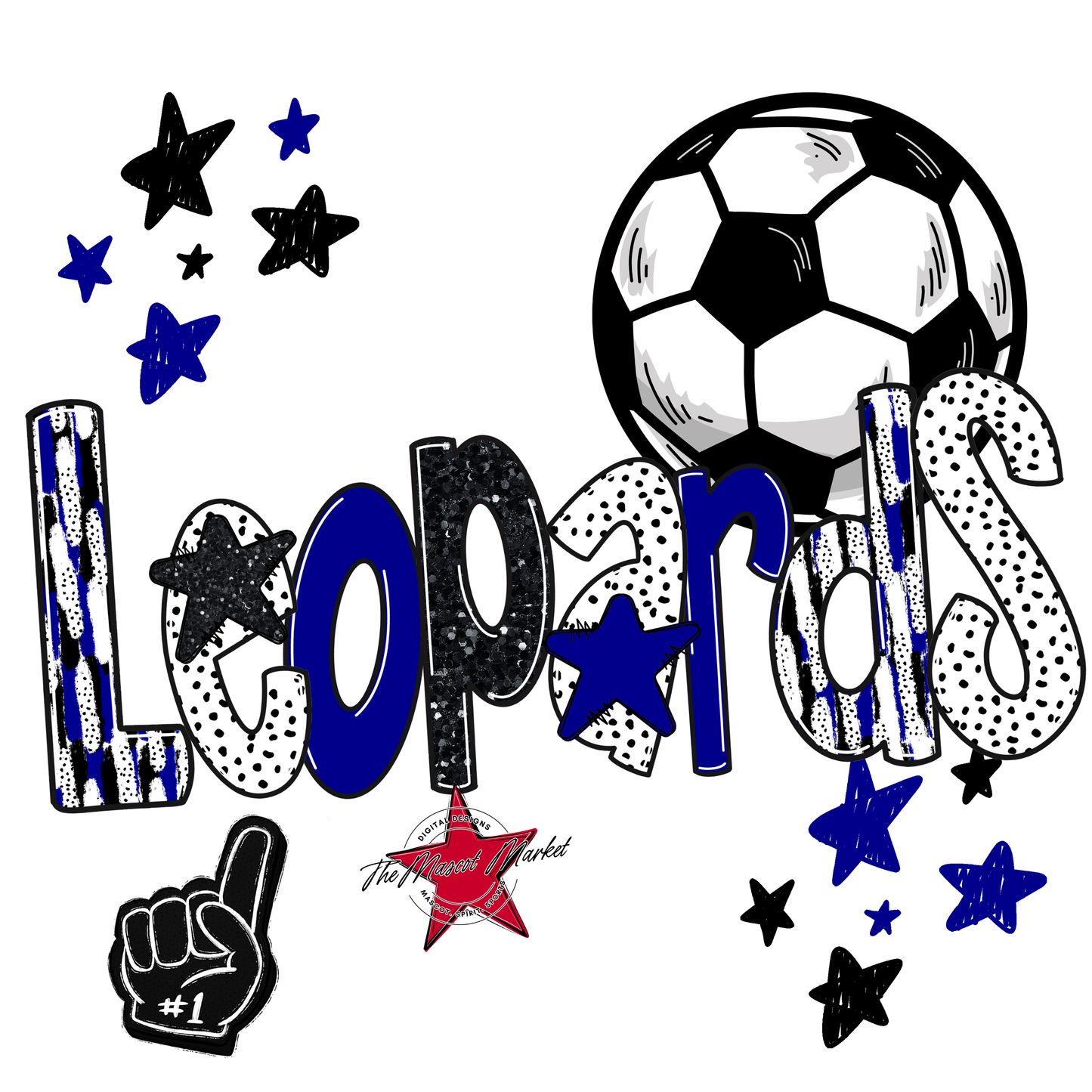 Leopards Soccer Scrape-Blue