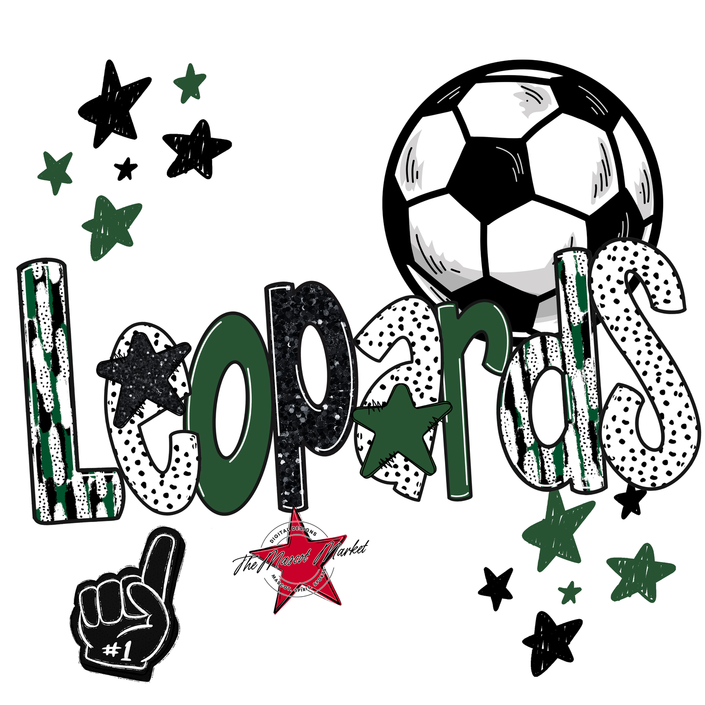 Leopards Soccer Scrape-Green