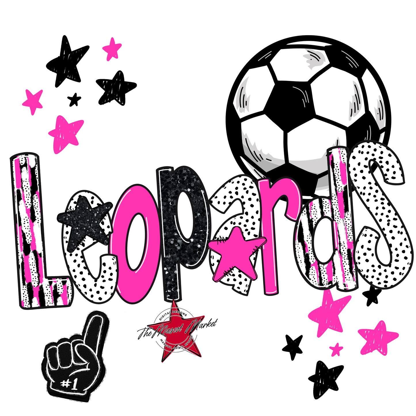 Leopards Soccer Scrape-Pink