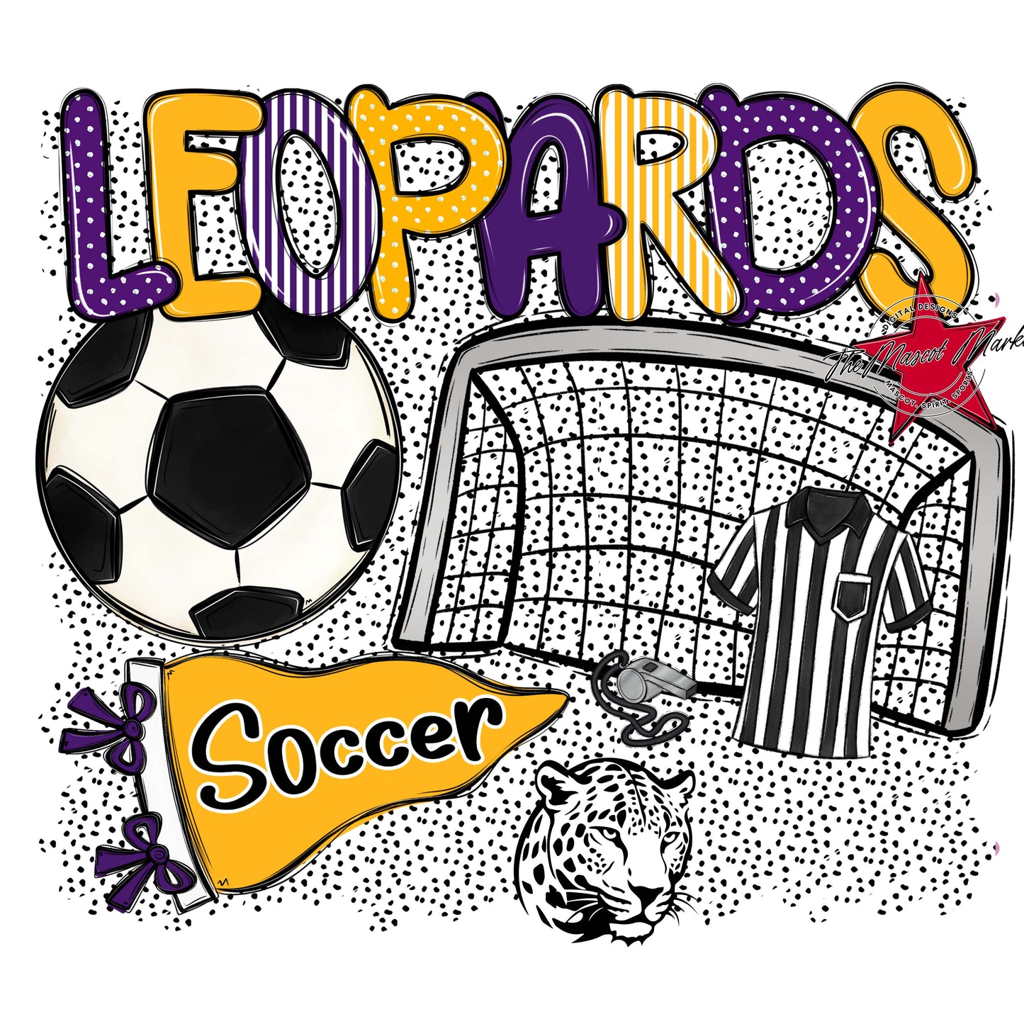 Leopards Soccer Spirit-Purple & Yellow