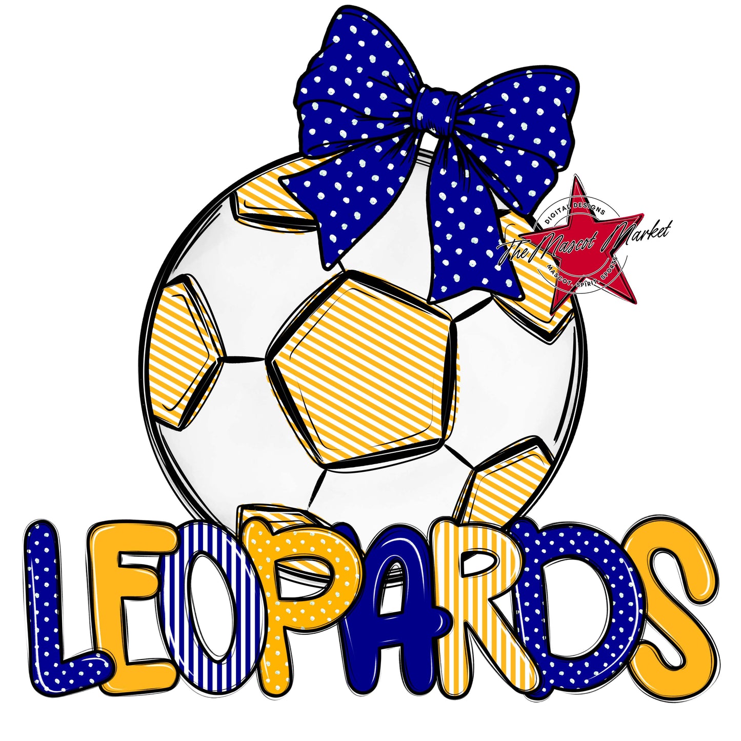 Leopards Soccer Spirit Design-Blue & Yellow