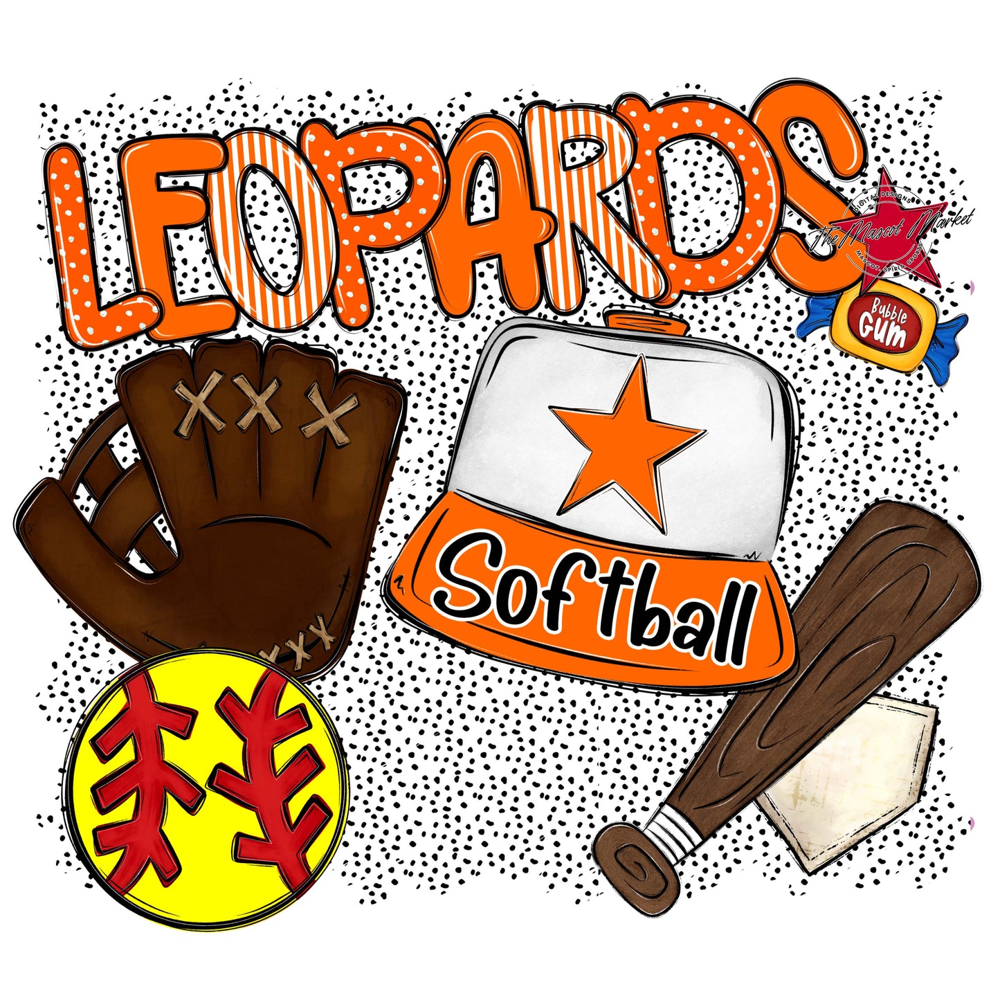Leopards Softball Spirit-Orange