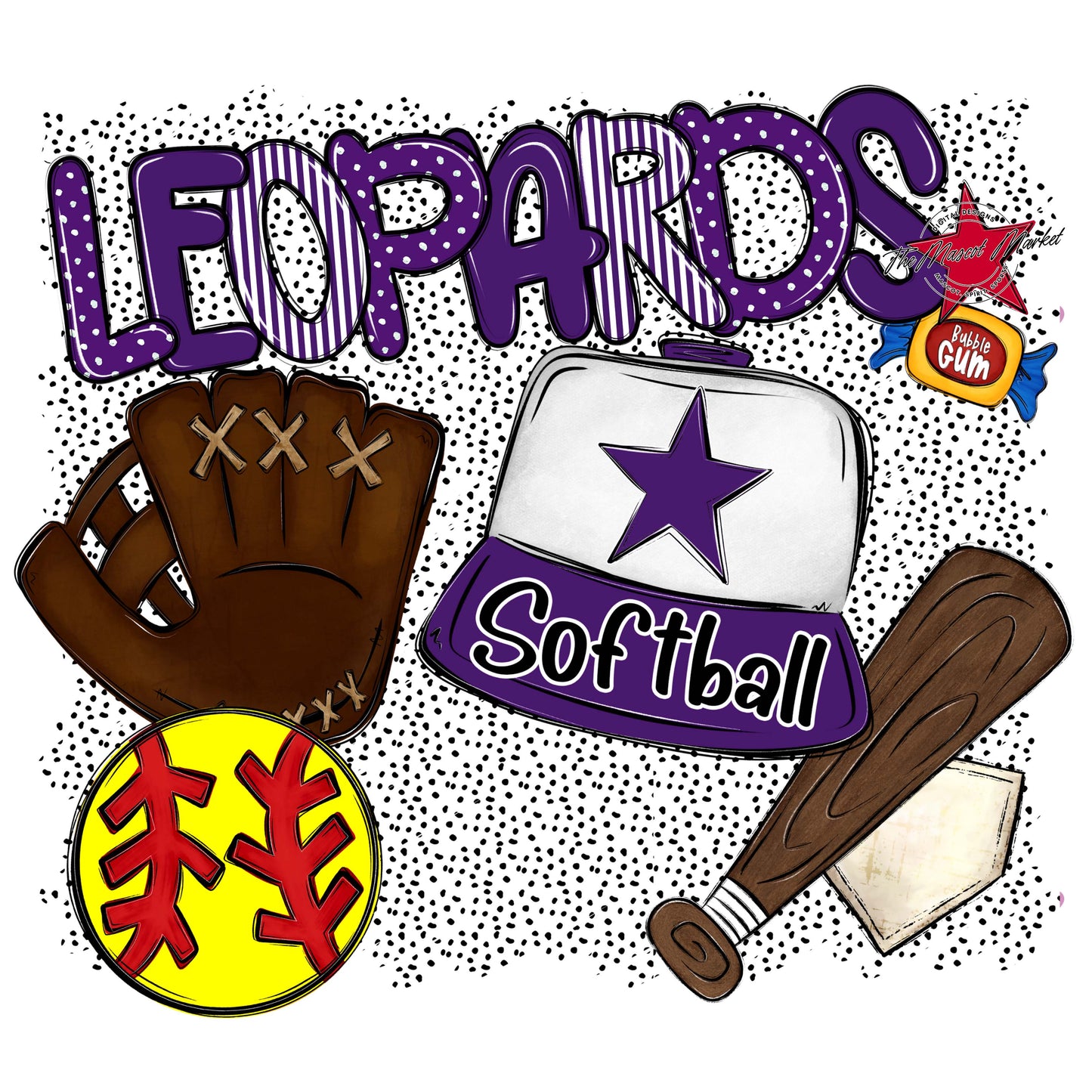 Leopards Softball Spirit-Purple