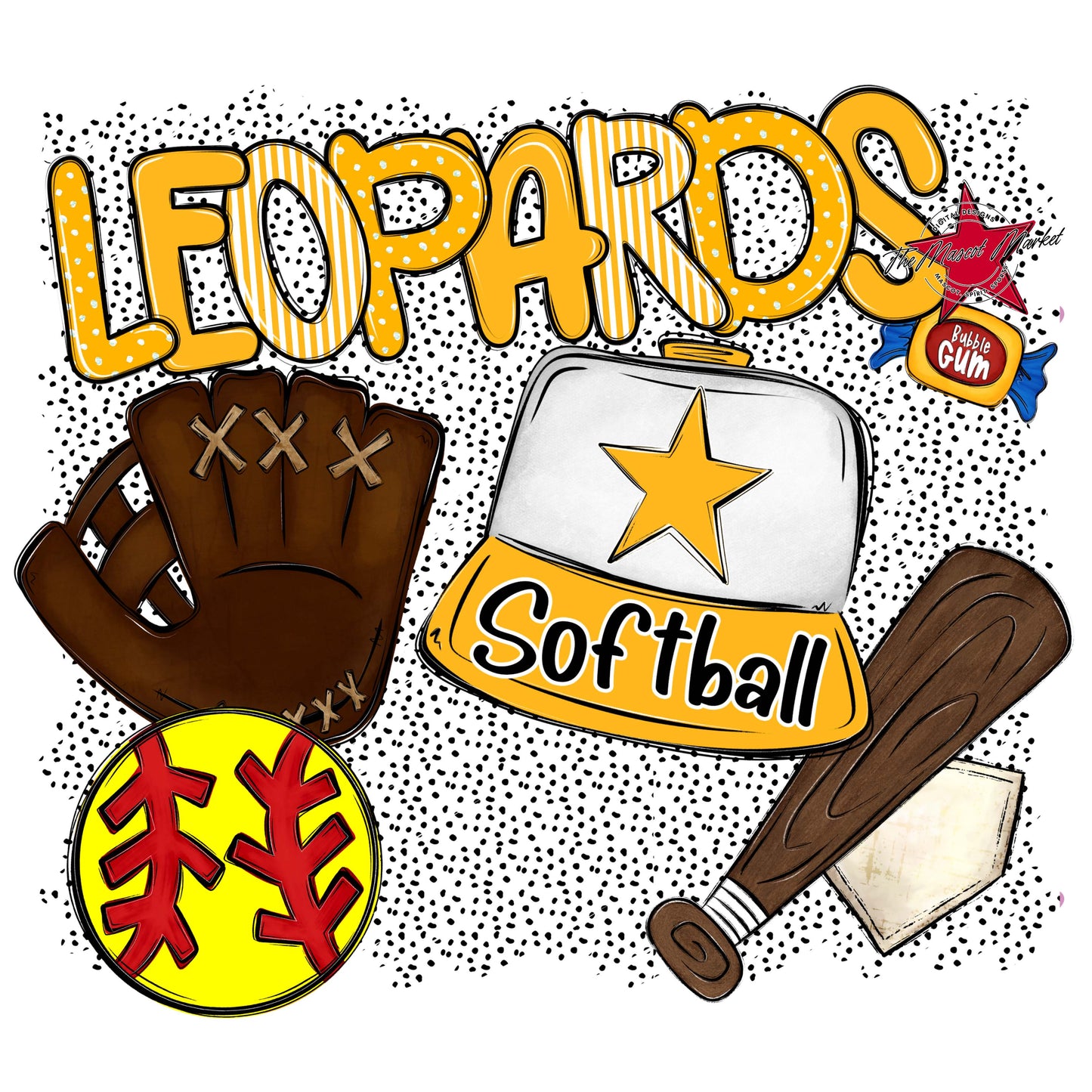 Leopards Softball Spirit-Yellow
