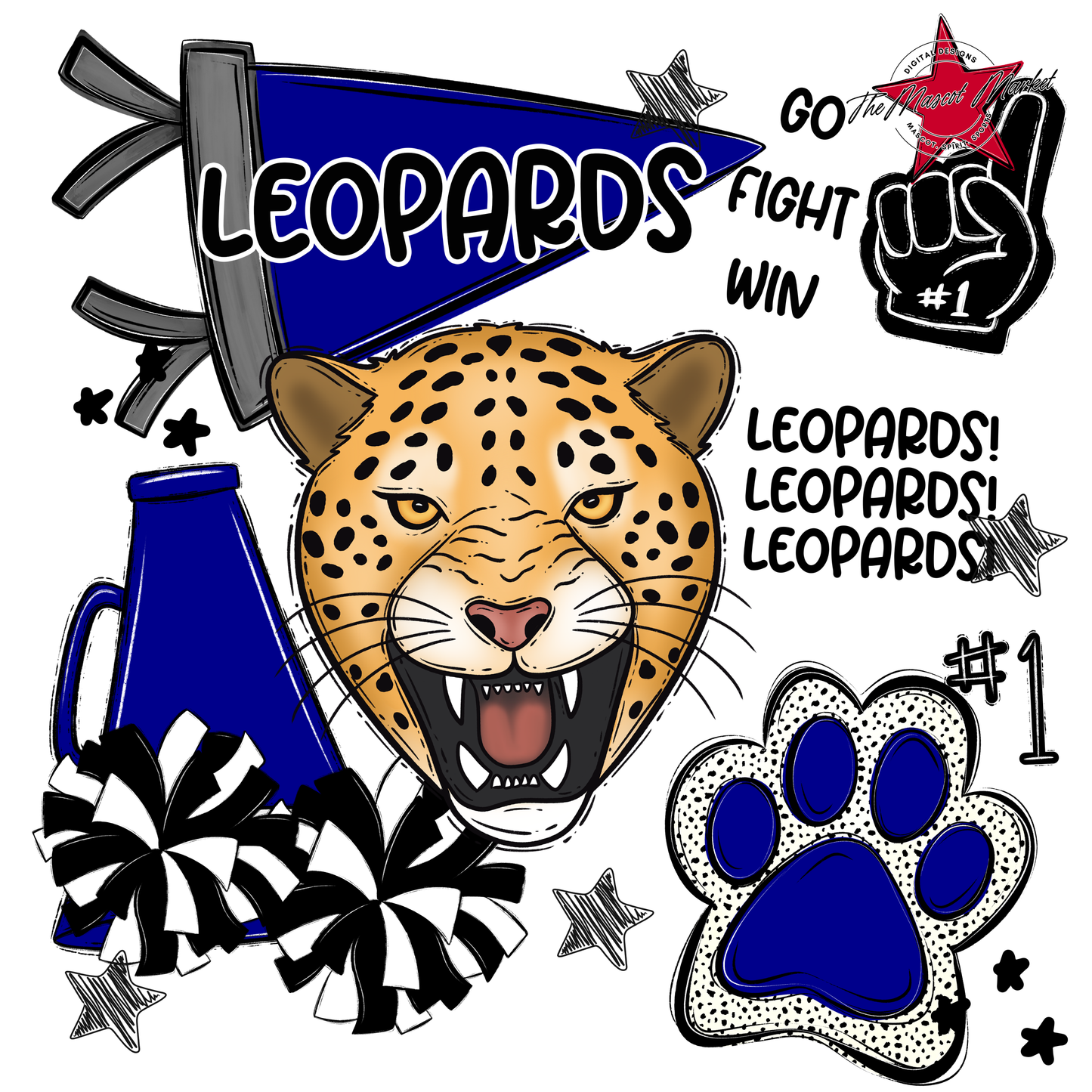 Leopards Spirit Design-Blue