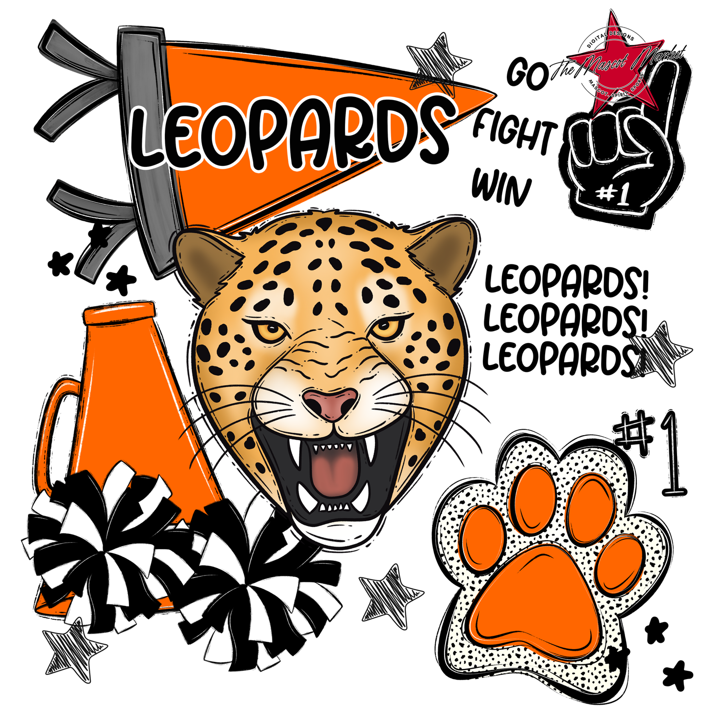 Leopards Spirit Design-Orange