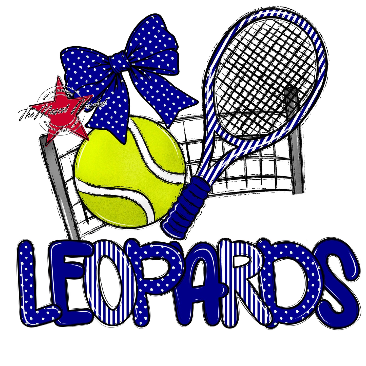 Leopards Tennis Spirit Design-Blue