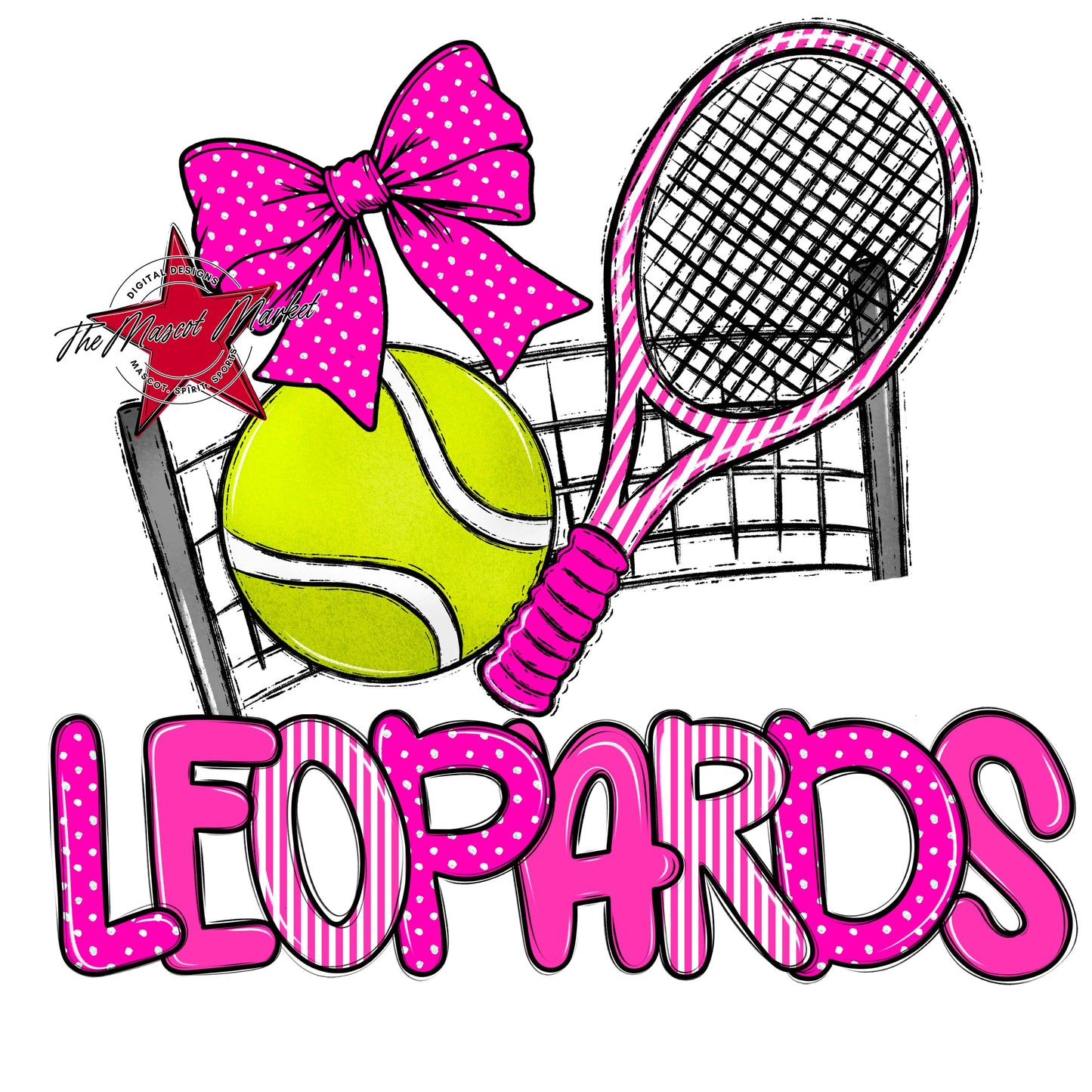 Leopards Tennis Spirit Design-Pink