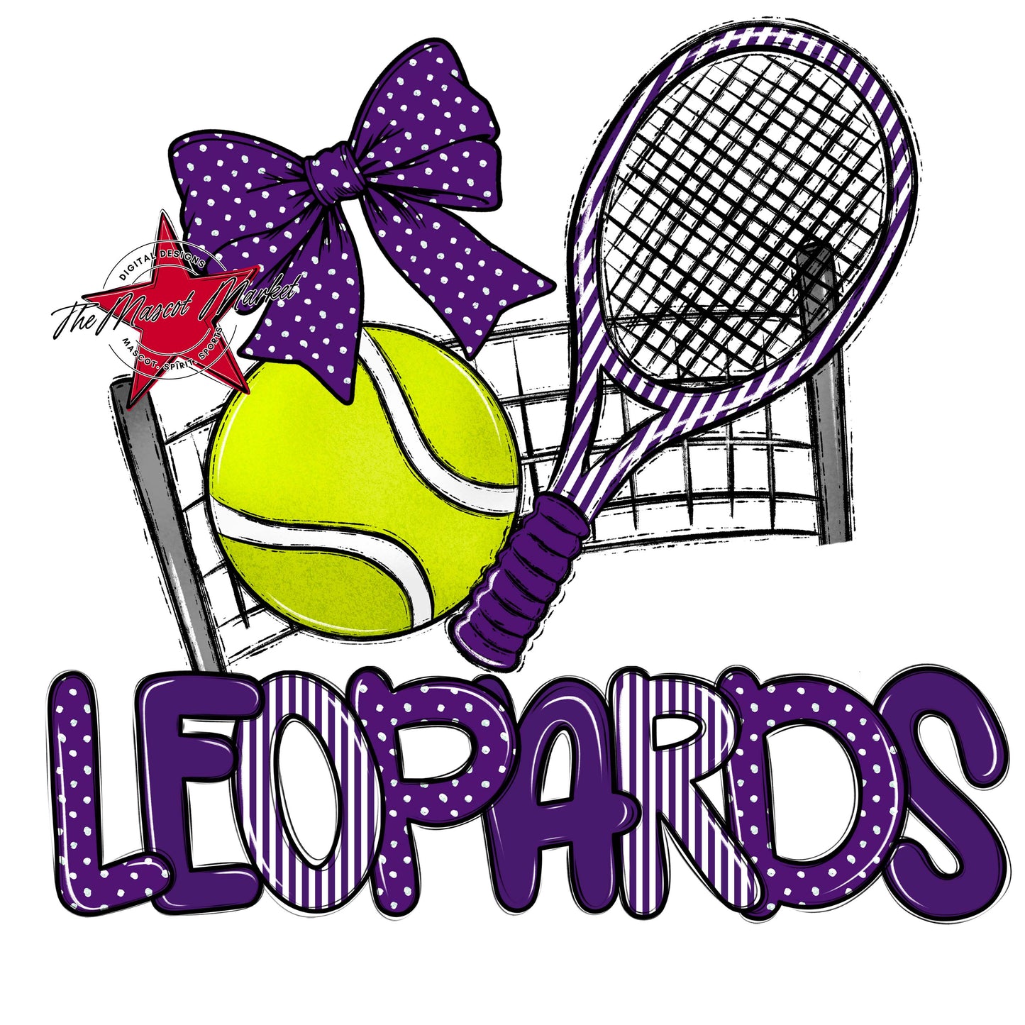 Leopards Tennis Spirit Design-Purple