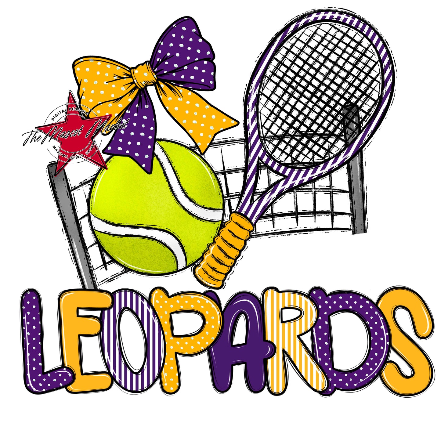 Leopards Tennis Spirit Design-Purple & Yellow