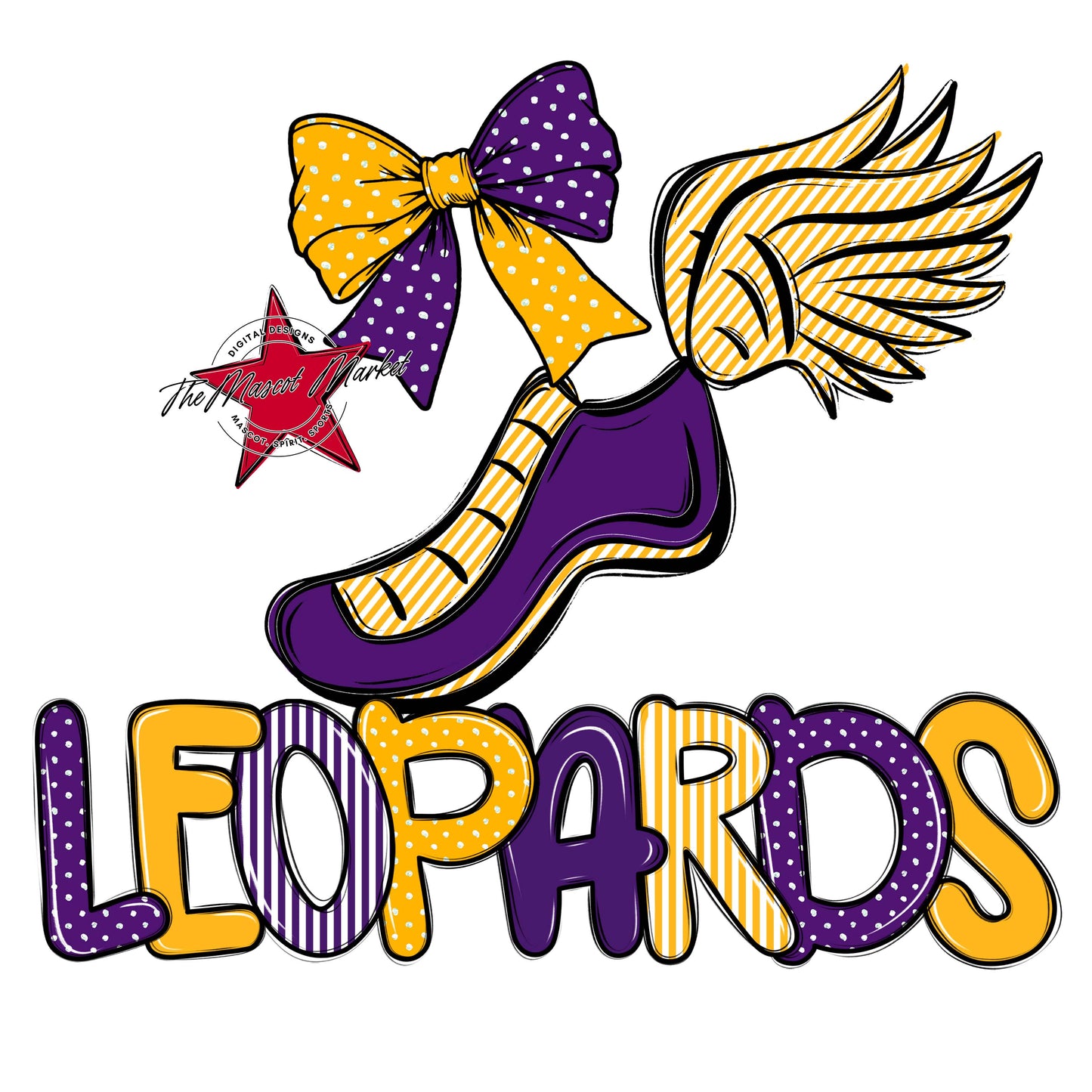 Leopards Track Spirit Design-Purple & Yellow