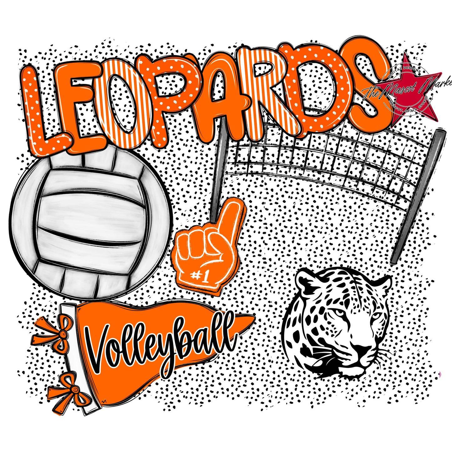 Leopards Volleyball Spirit-Orange