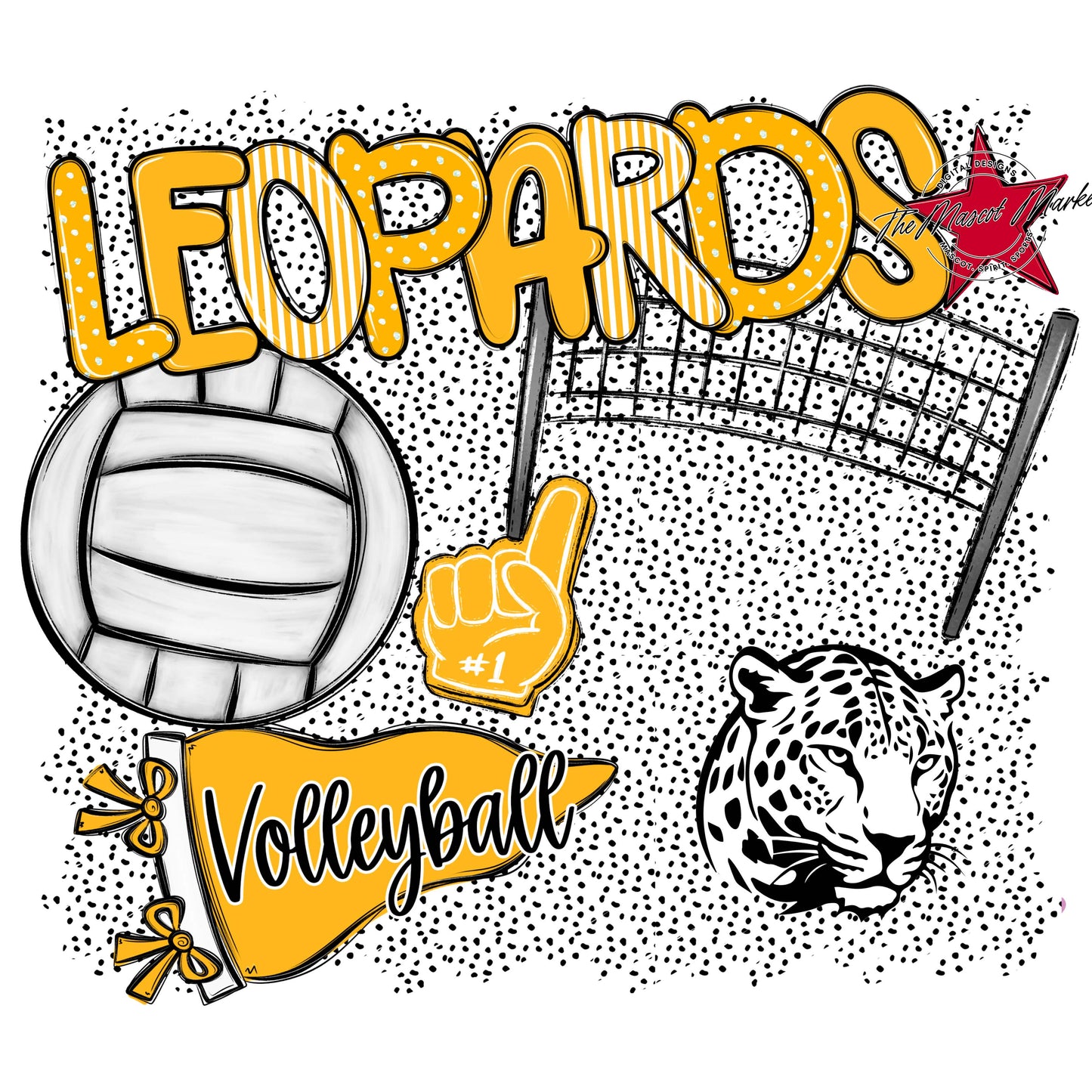 Leopards Volleyball Spirit-Yellow