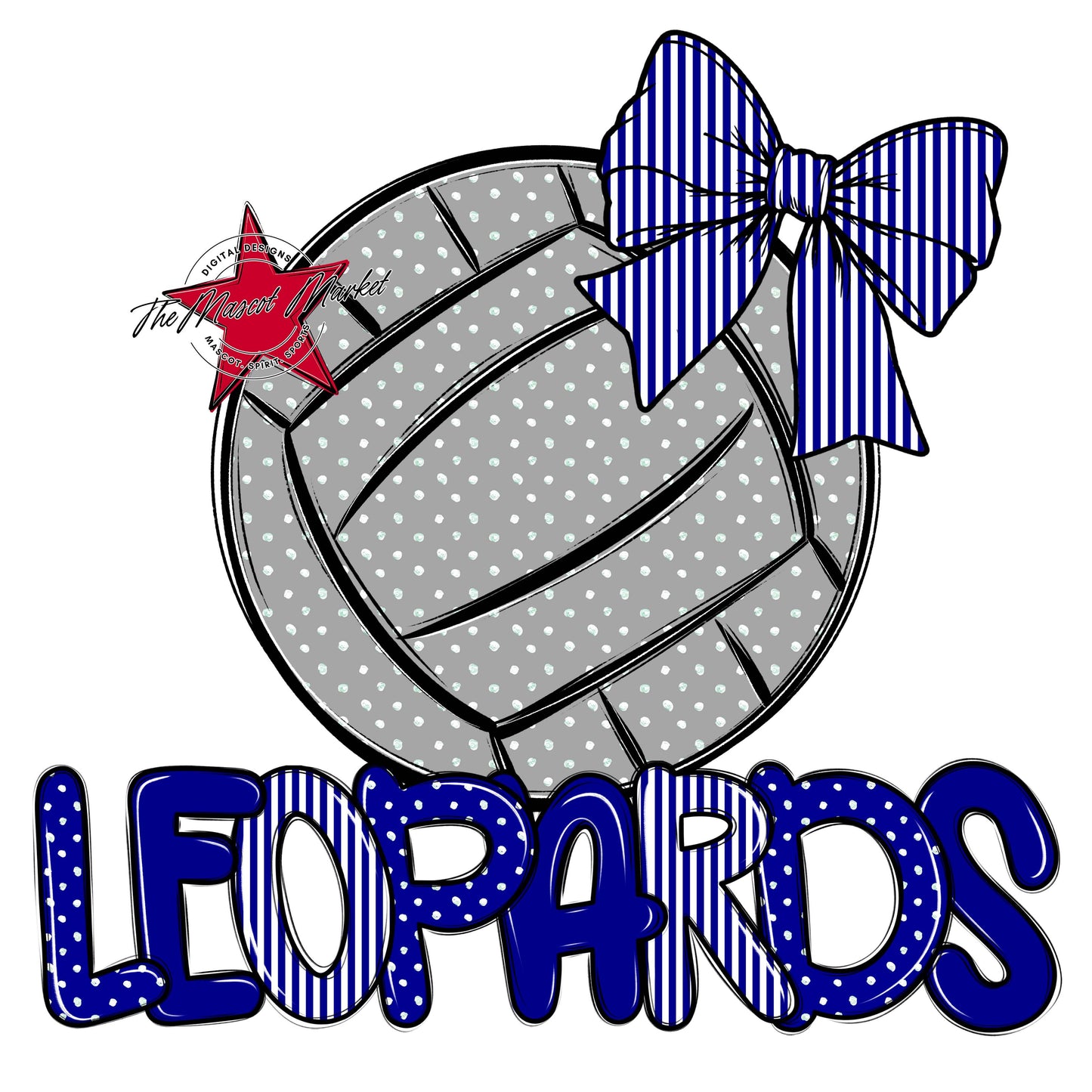Leopards Volleyball Spirit Design-Blue