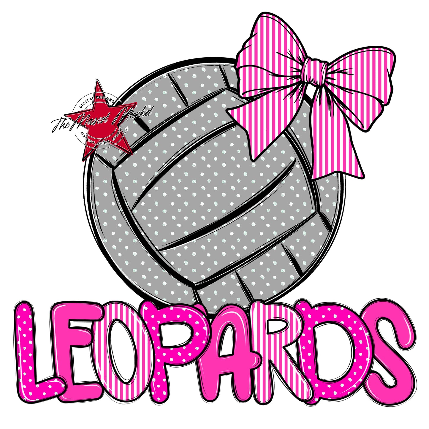 Leopards Volleyball Spirit Design-Pink