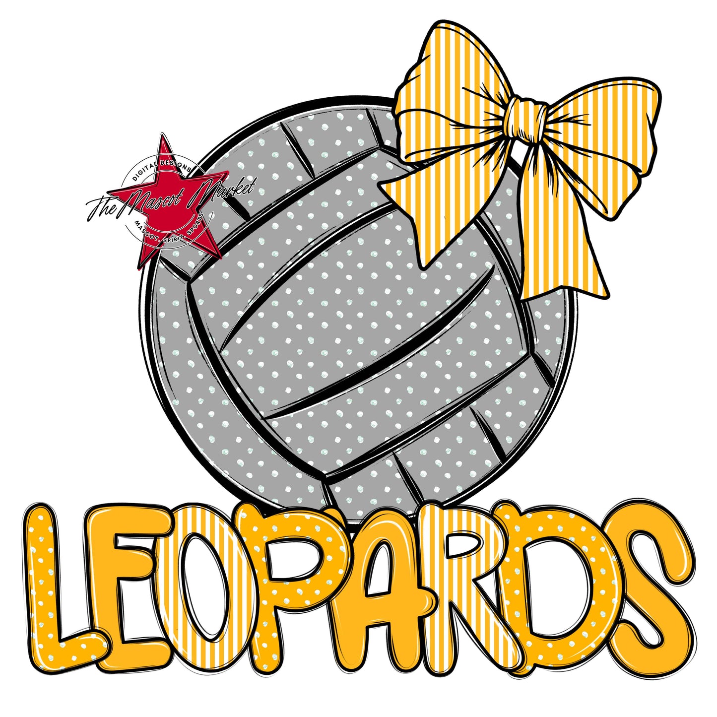 Leopards Volleyball Spirit Design-Yellow