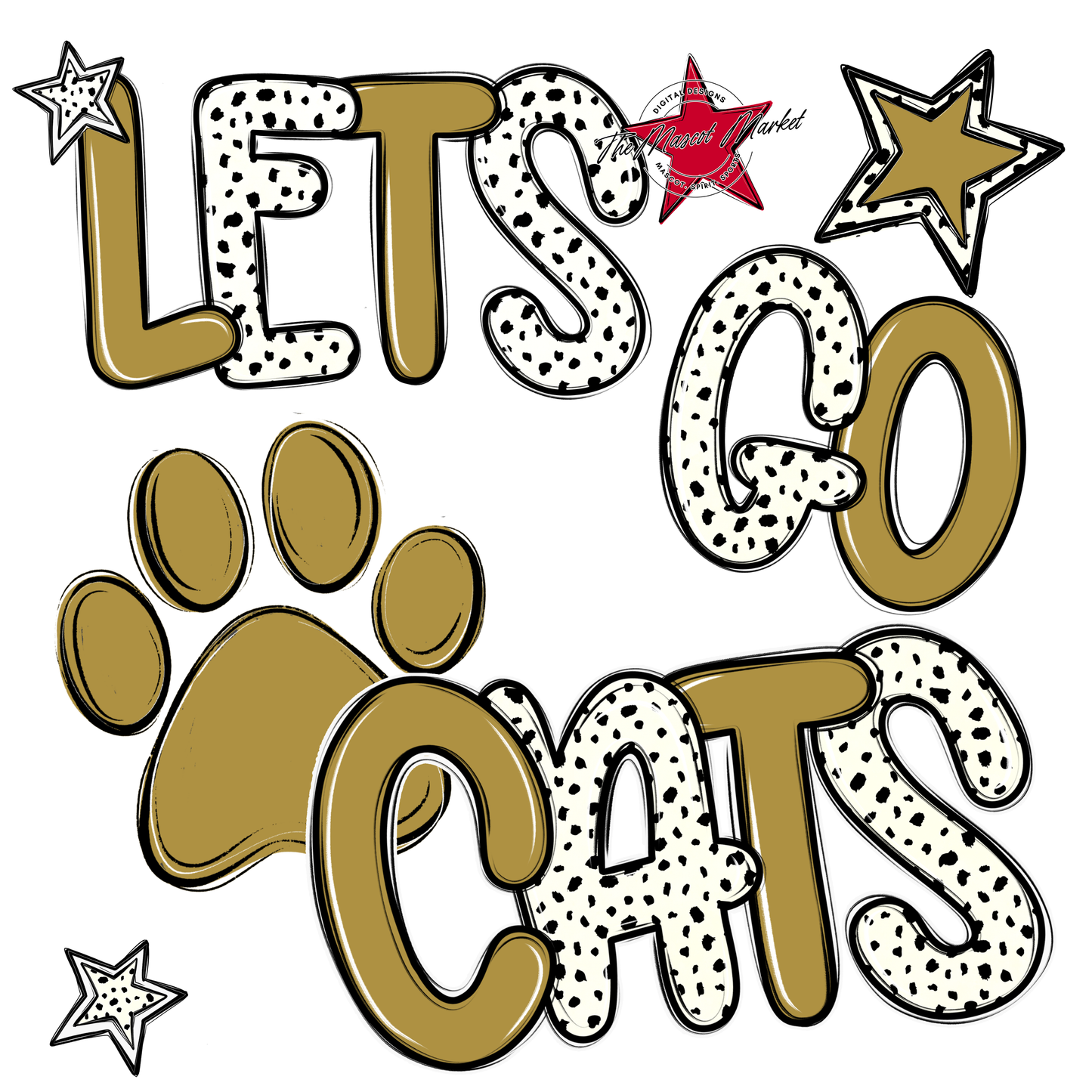 Lets Go Cats-Gold