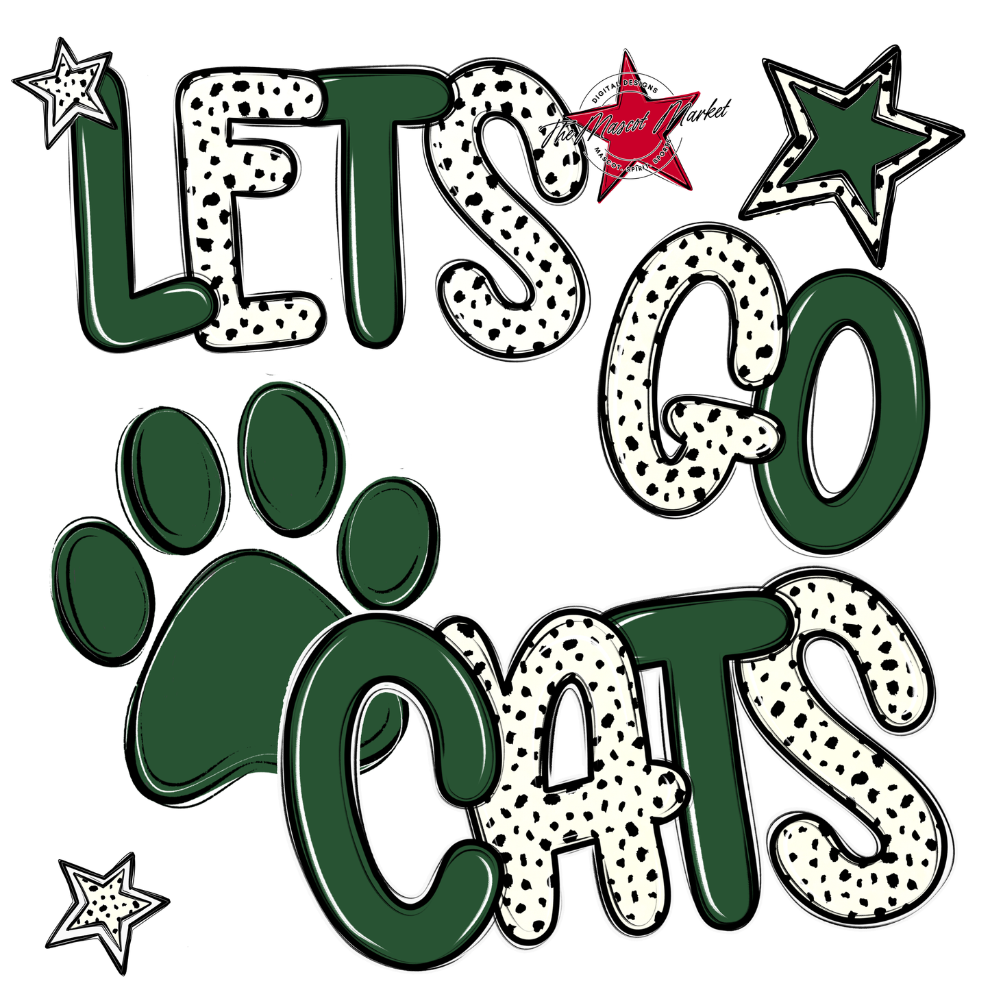 Lets Go Cats-Green