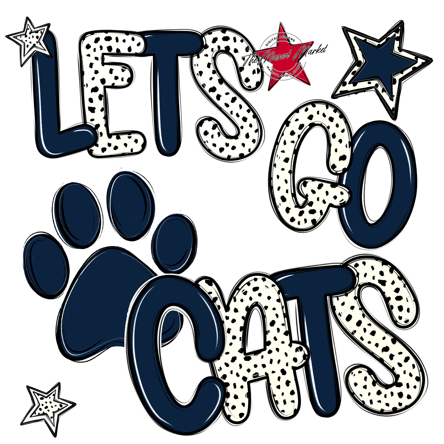 Lets Go Cats-Navy