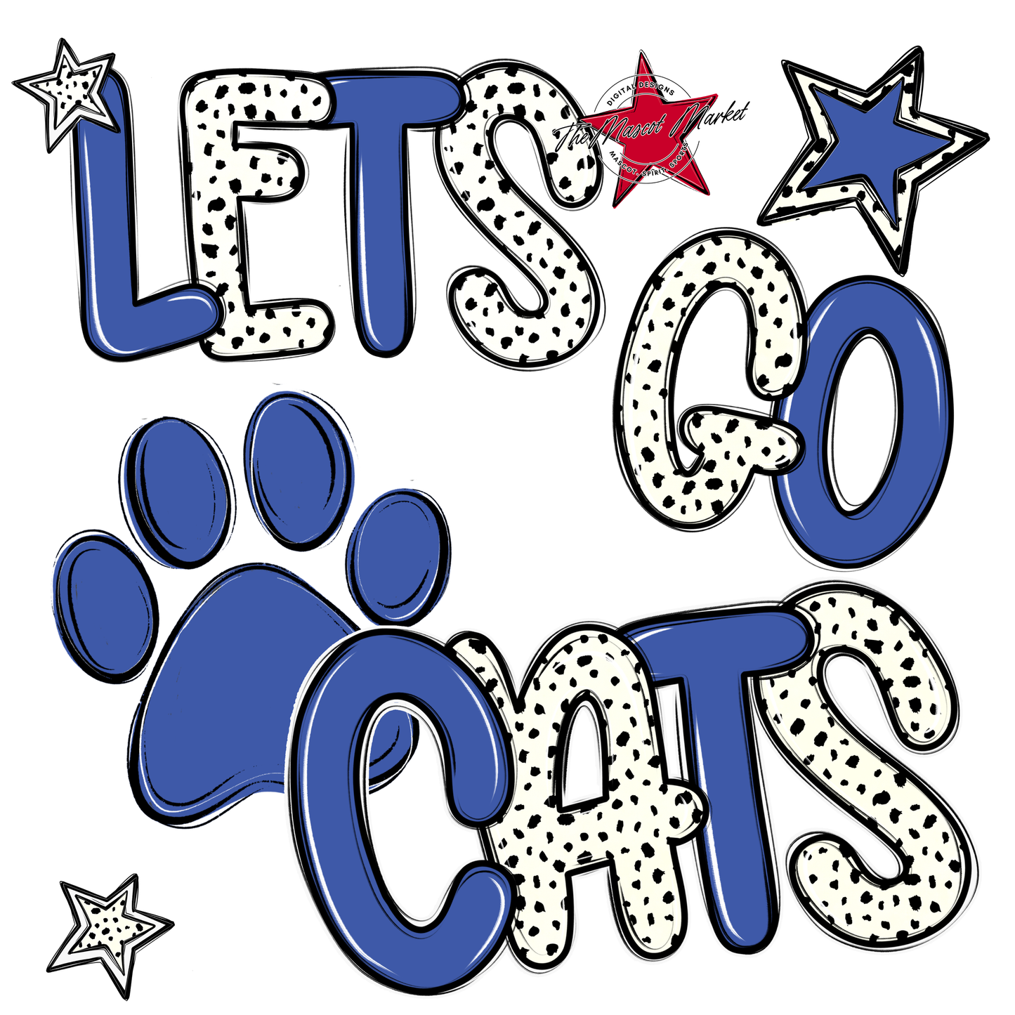 Lets Go Cats-Off Blue