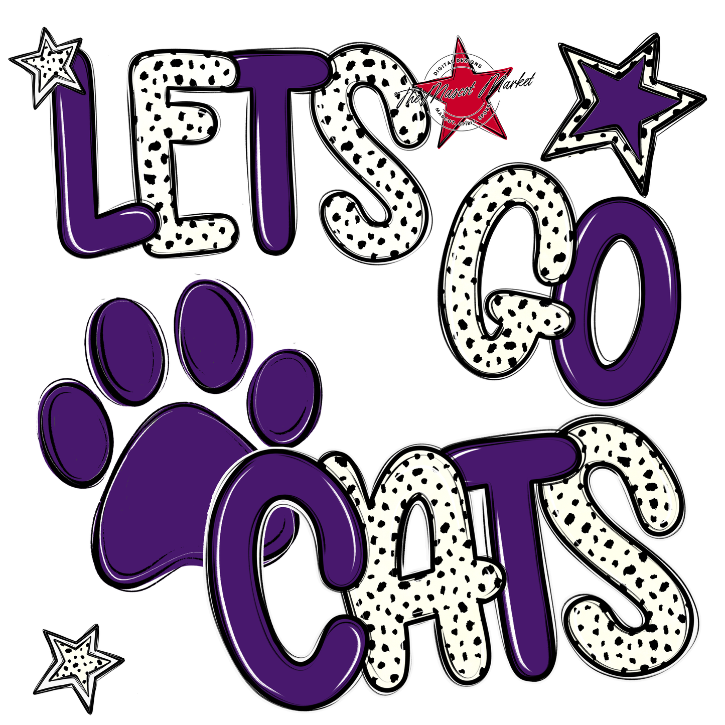 Lets Go Cats-Purple