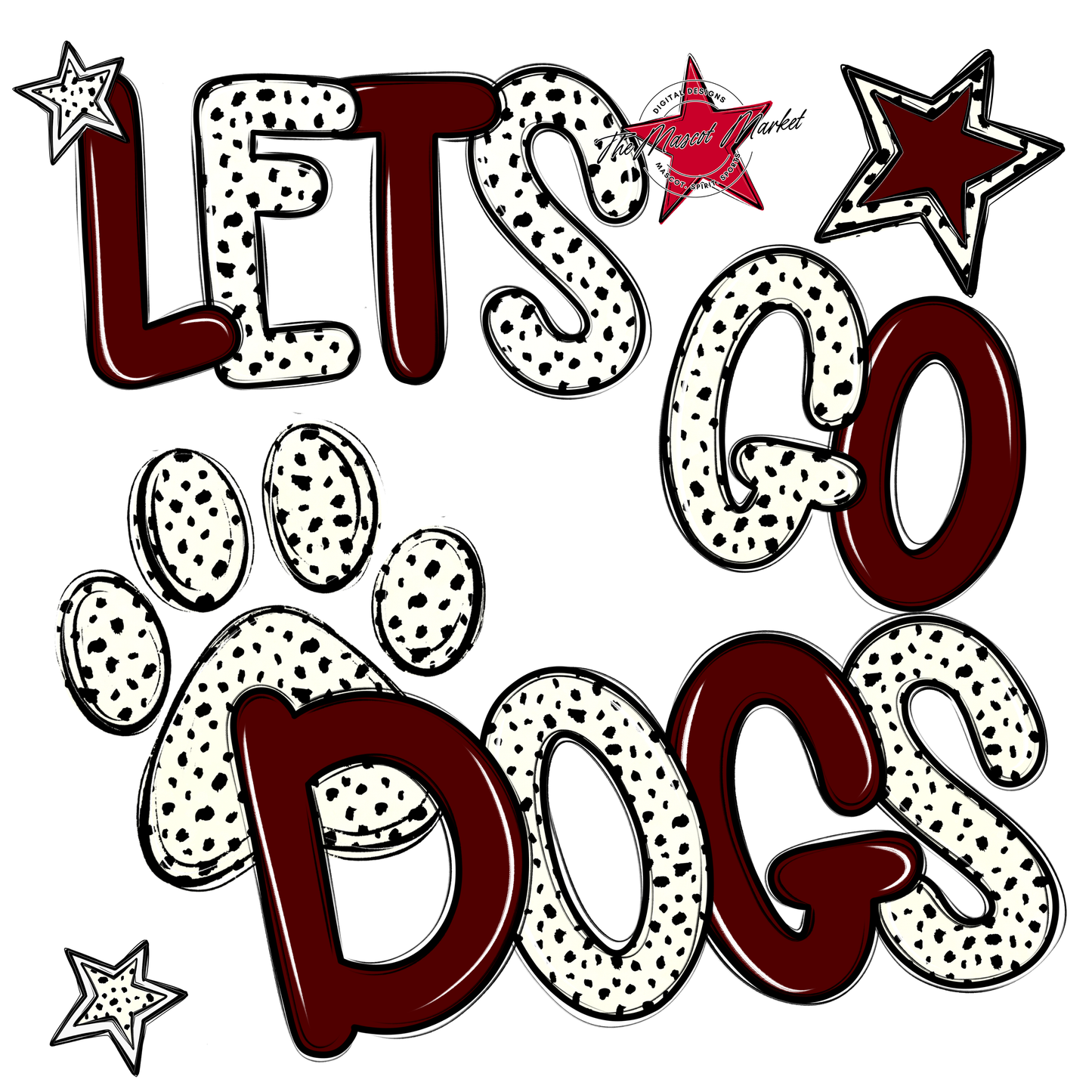 Lets Go Dogs-Maroon