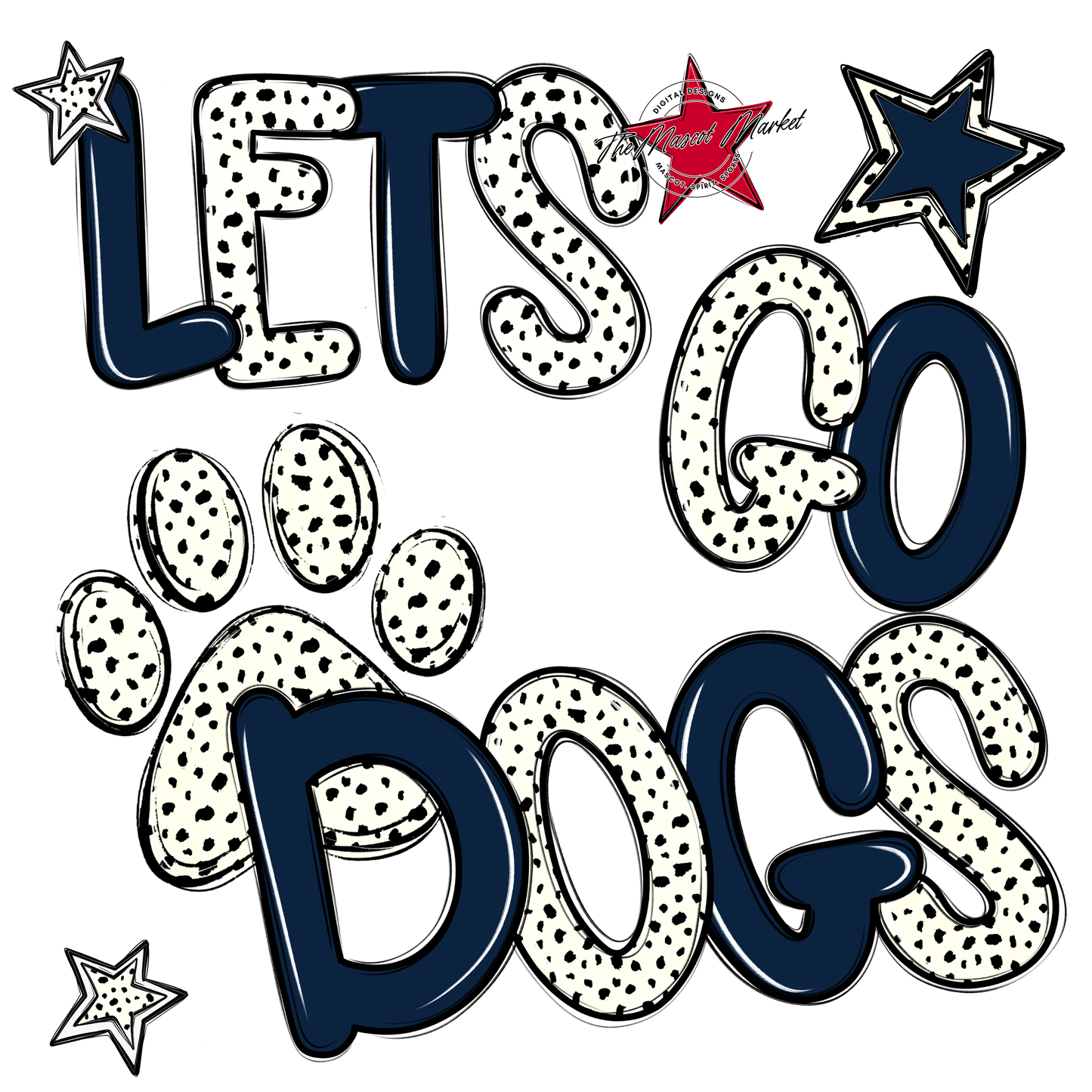 Lets Go Dogs-Navy